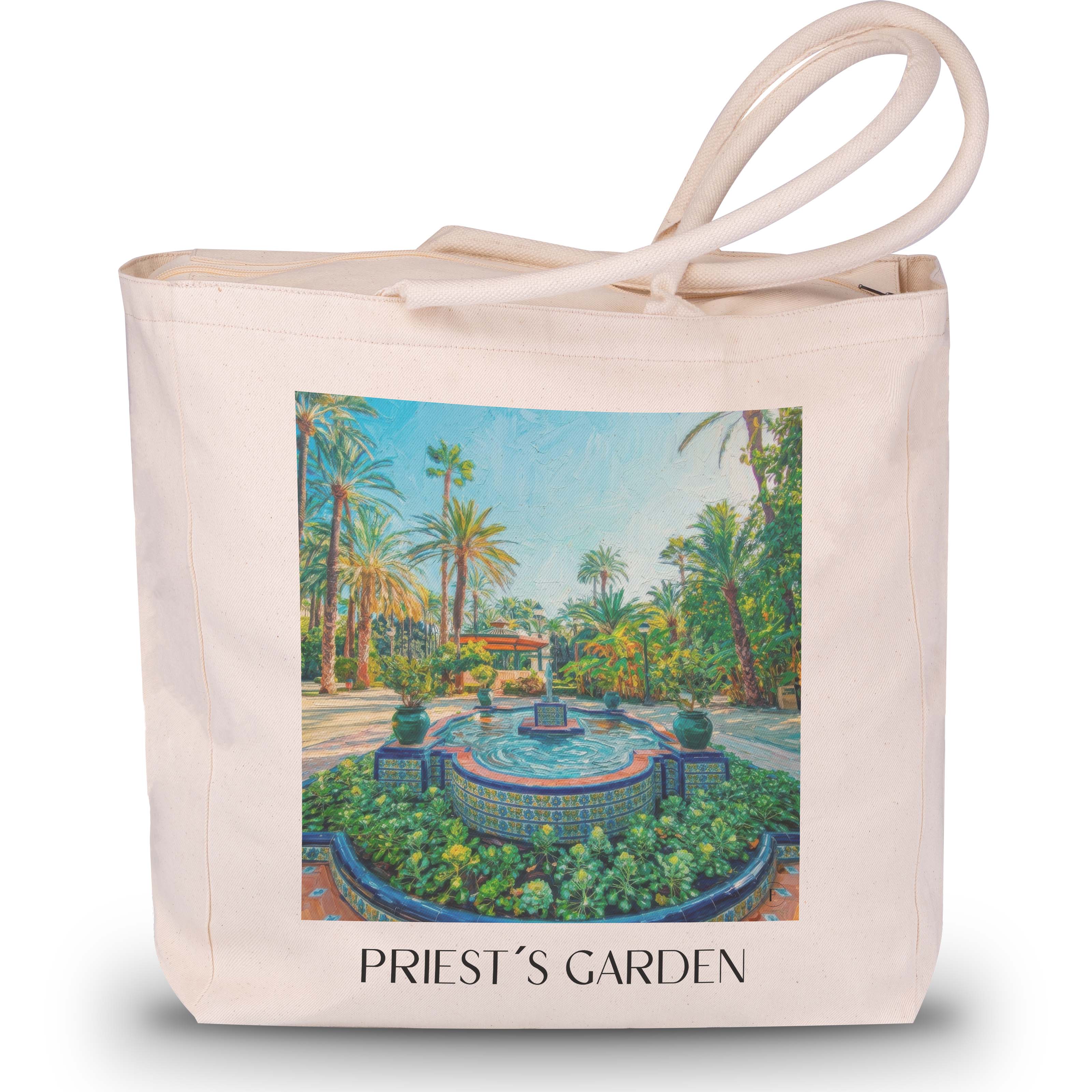 Huerto del Cura Shopping Tasche - Elche - Spanien Tote Bag - Einkaufstasche im Ölgemälde Stil - favplace