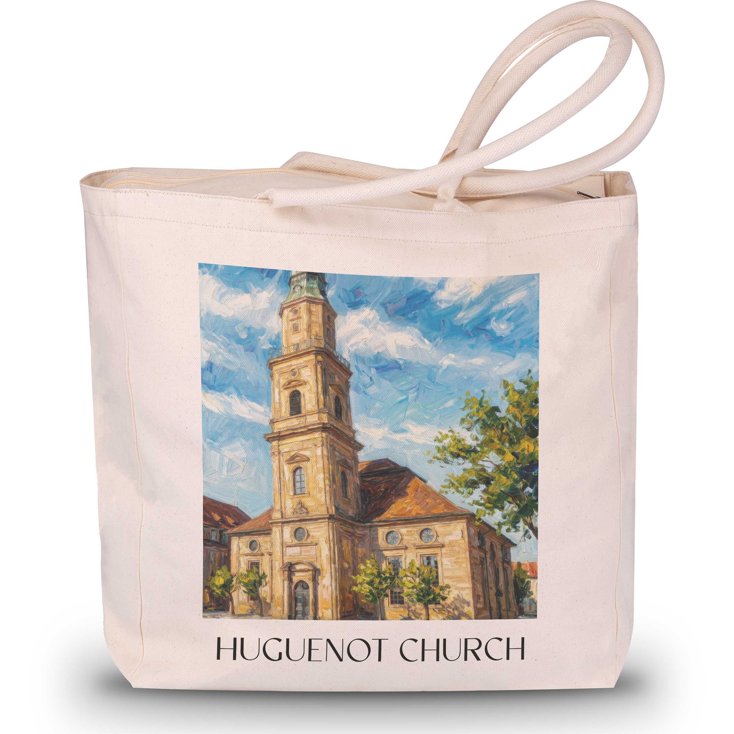 Hugenottenkirche Shopping Tasche - Erlangen - Deutschland Tote Bag - Einkaufstasche im Ölgemälde Stil - favplace