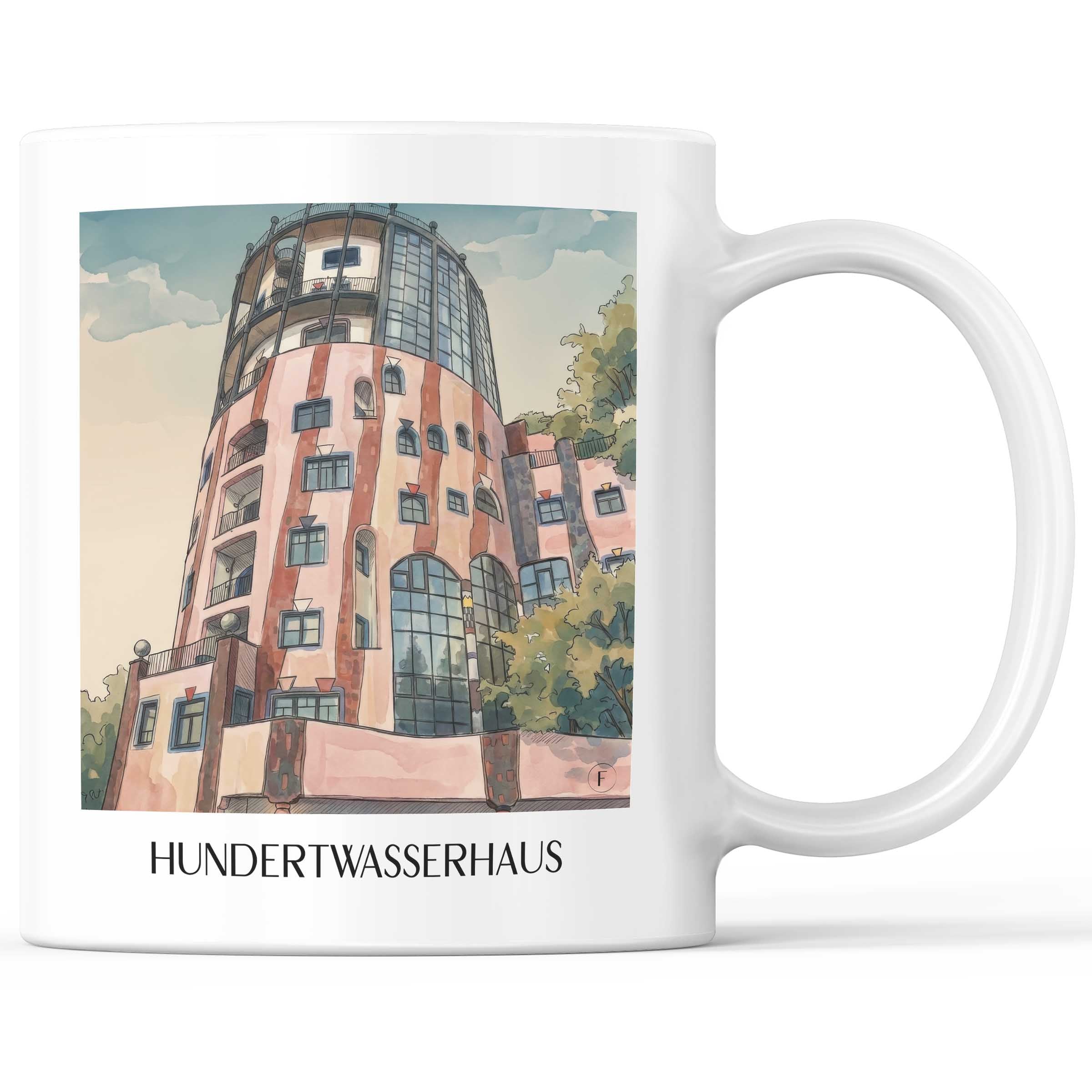 hundertwasserhaus-magdeburg-deutschland-kaffeebecher-aquarell