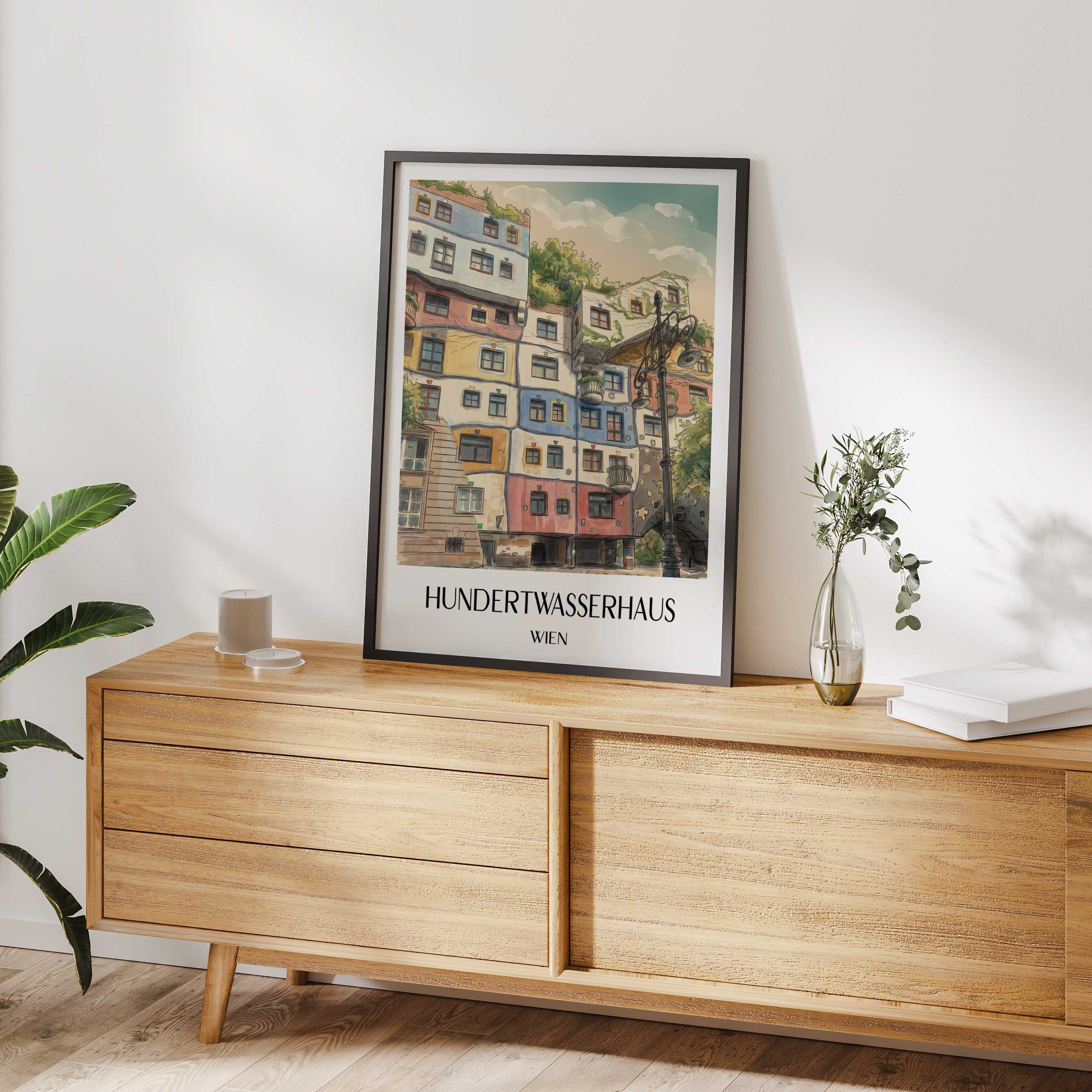 hundertwasserhaus-wien-österreich-poster-aquarell
