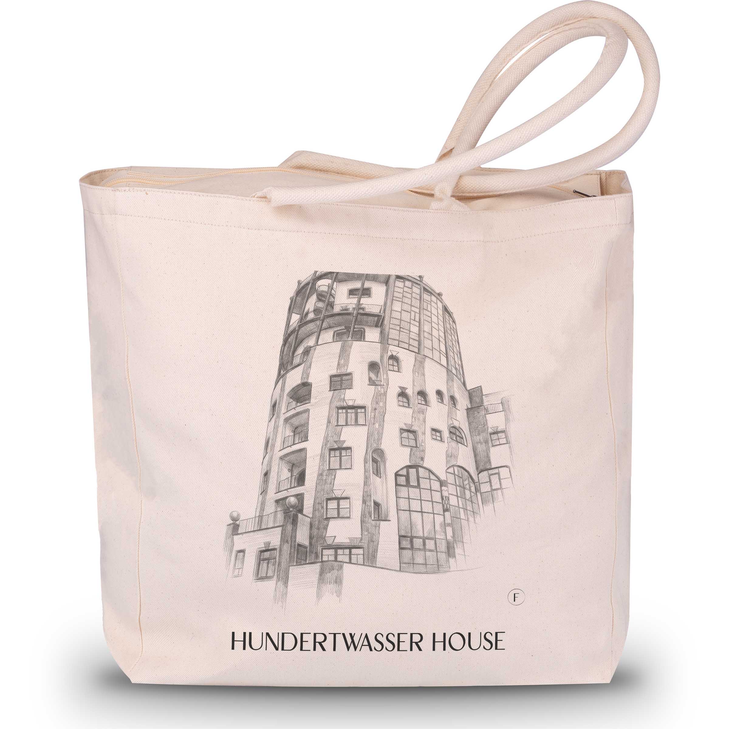 Hundertwasserhaus Shopping Tasche - Magdeburg - Deutschland Tote Bag - Einkaufstasche im Zeichnung Stil