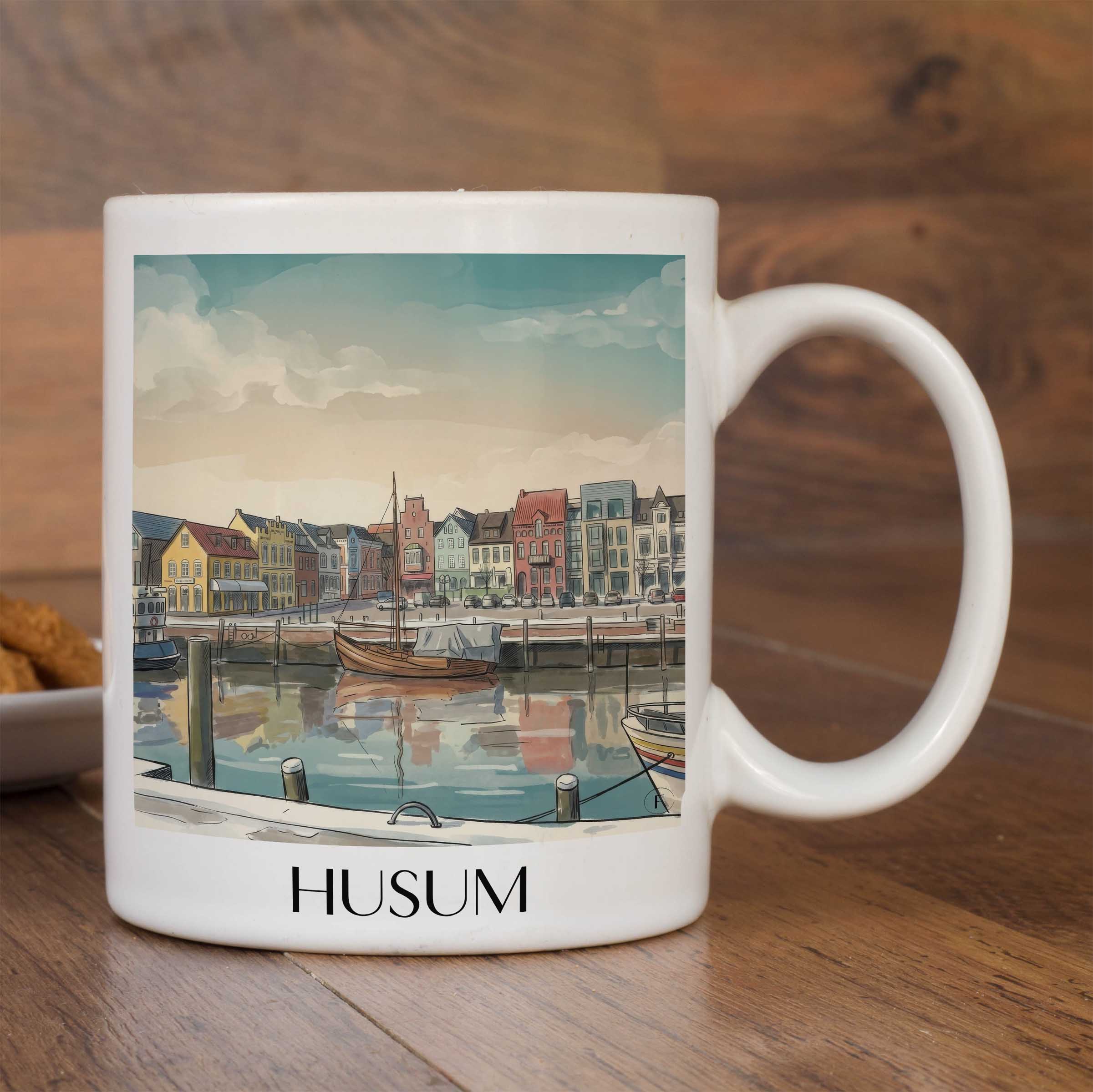 husum-nordfriesland-deutschland-kaffeebecher-aquarell