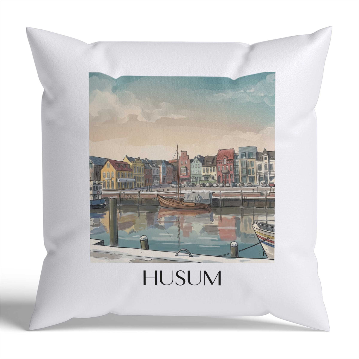 husum-nordfriesland-deutschland-kissenbezug-aquarell