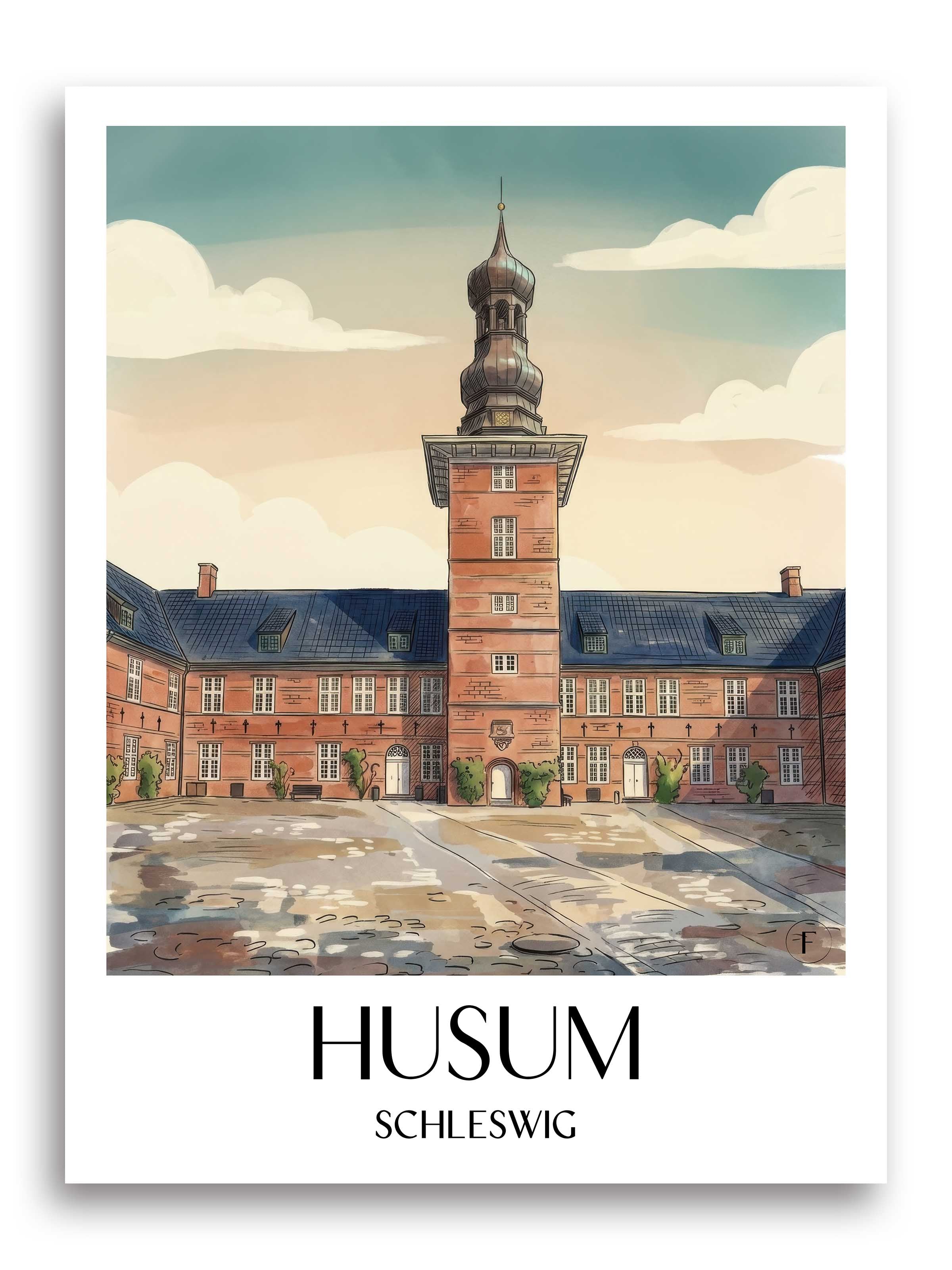 husum-schleswig-deutschland-poster-aquarell