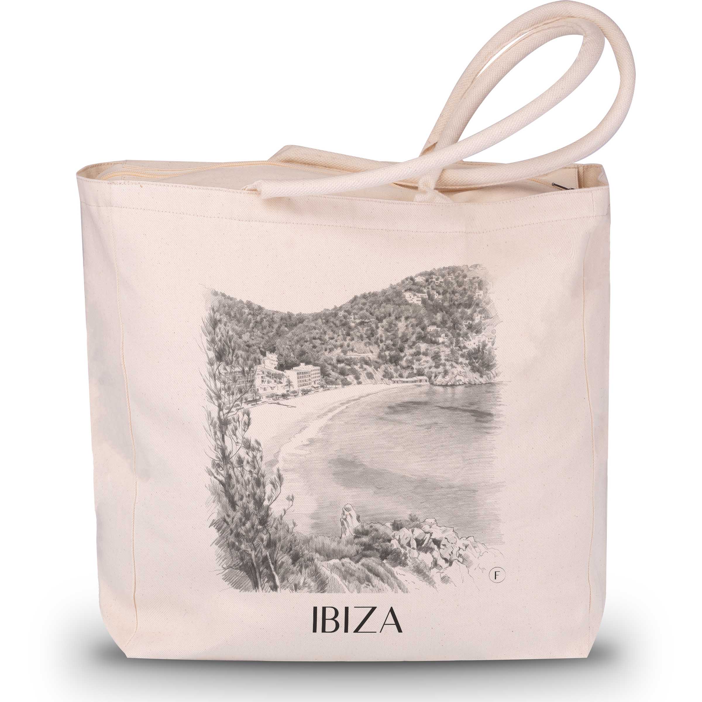 Ibiza Shopping Bag - Spain - Spain Tote Bag - Shopping Bag in Drawing Style