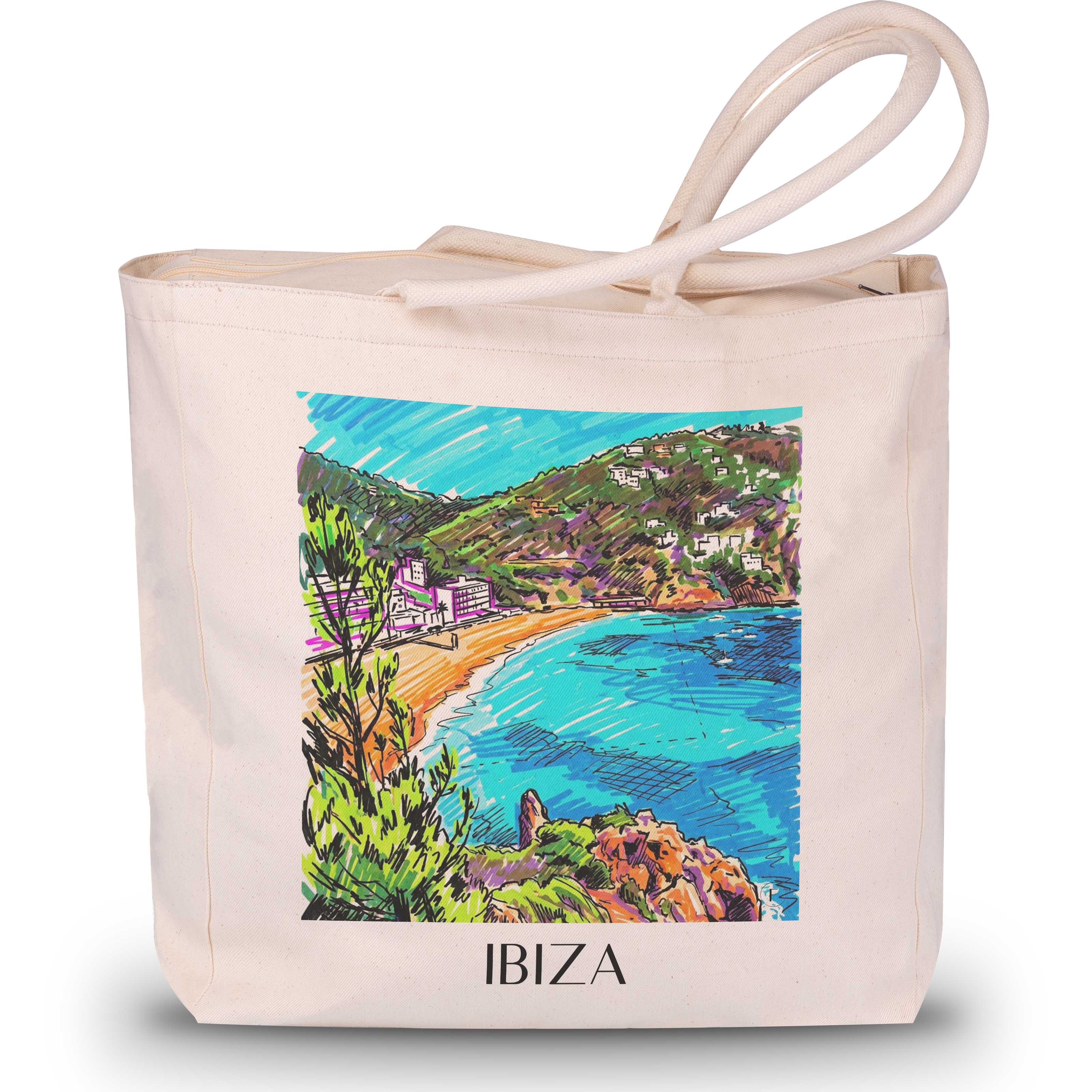 Ibiza Shopping Tasche - Spanien - Spanien und Spanien Tote Bag - Einkaufstasche im Tag Graffiti Stil - favplace