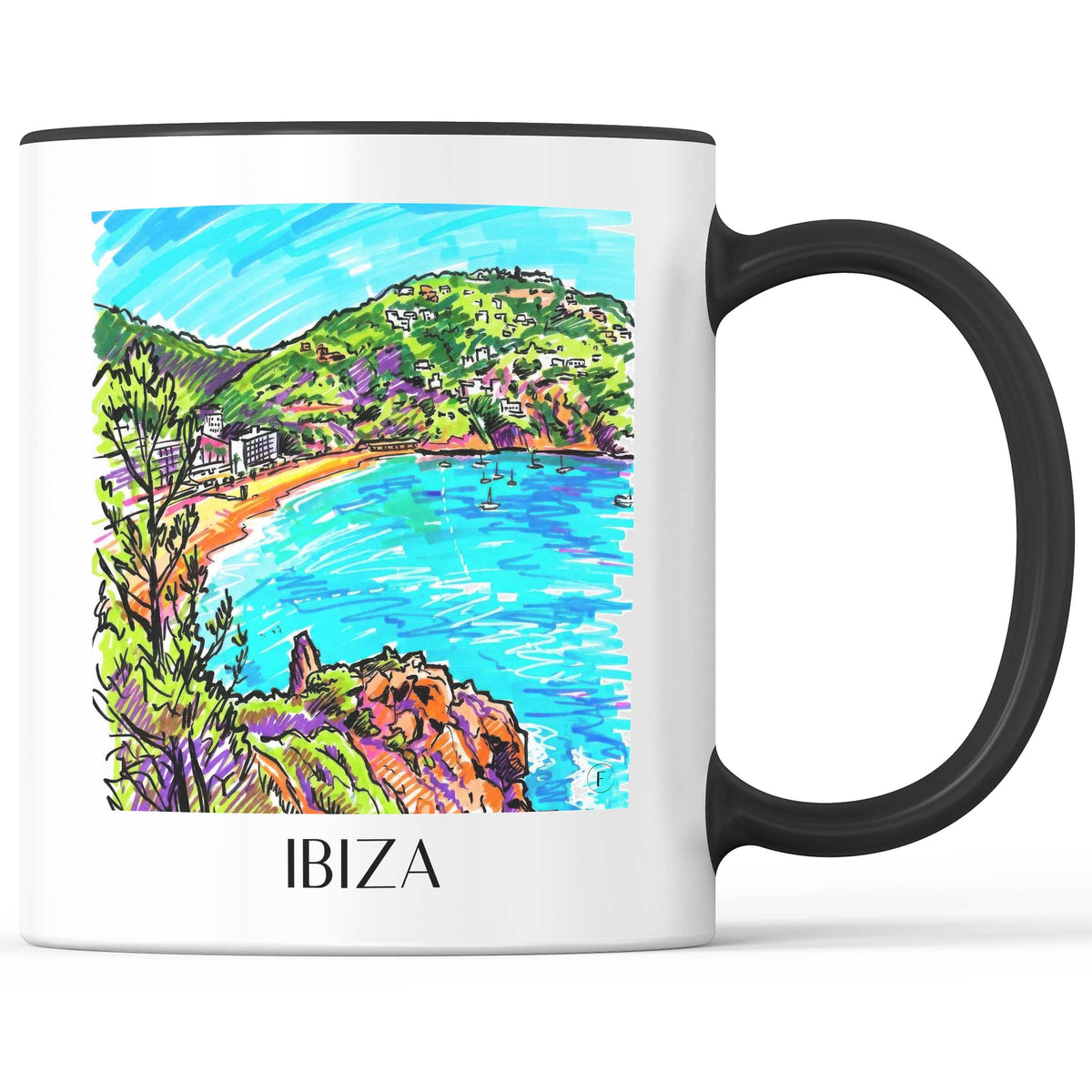 Ibiza - Spanien Becher - Kaffeetasse im Tag Graffiti Stil - favplace