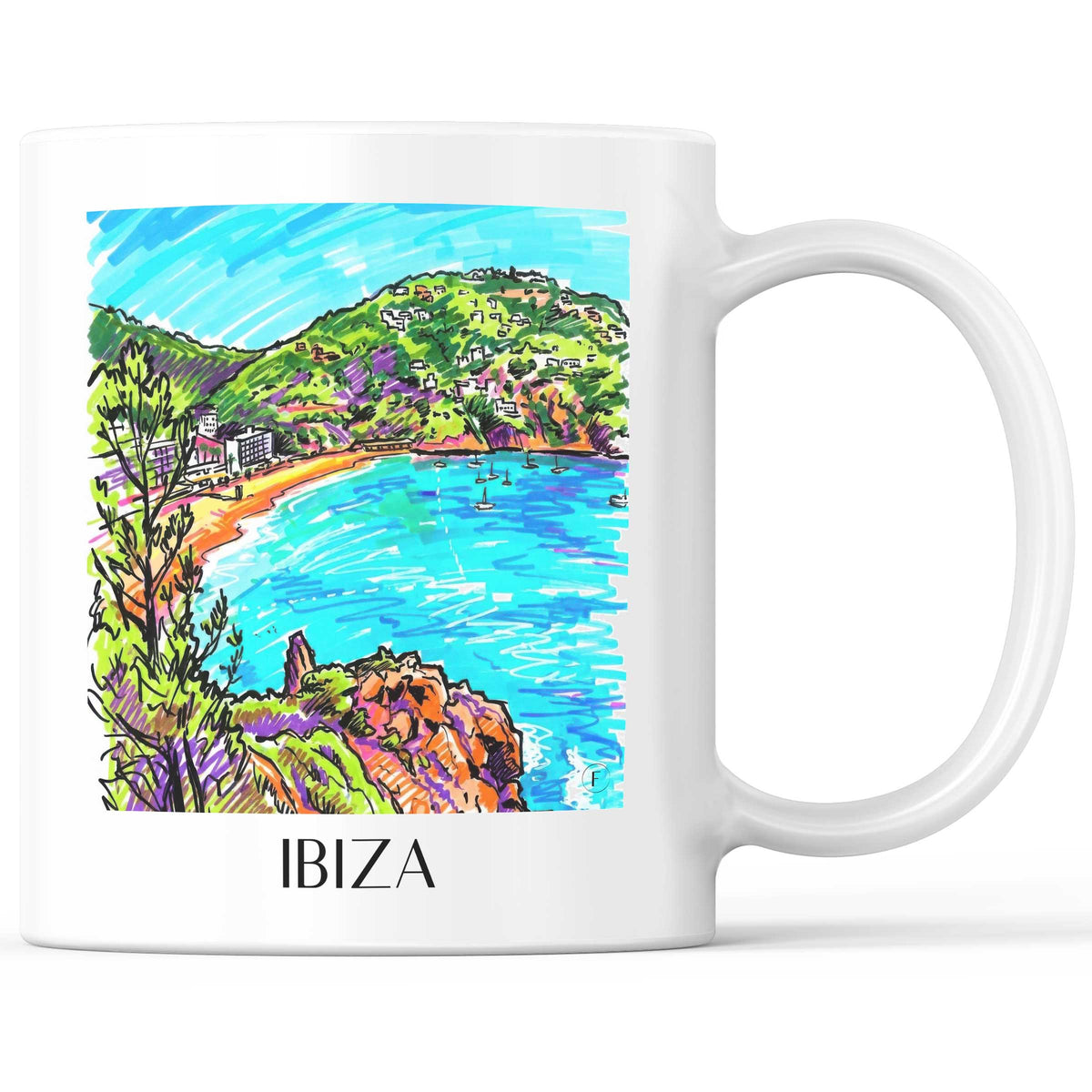 Ibiza - Spanien Becher - Kaffeetasse im Tag Graffiti Stil - favplace