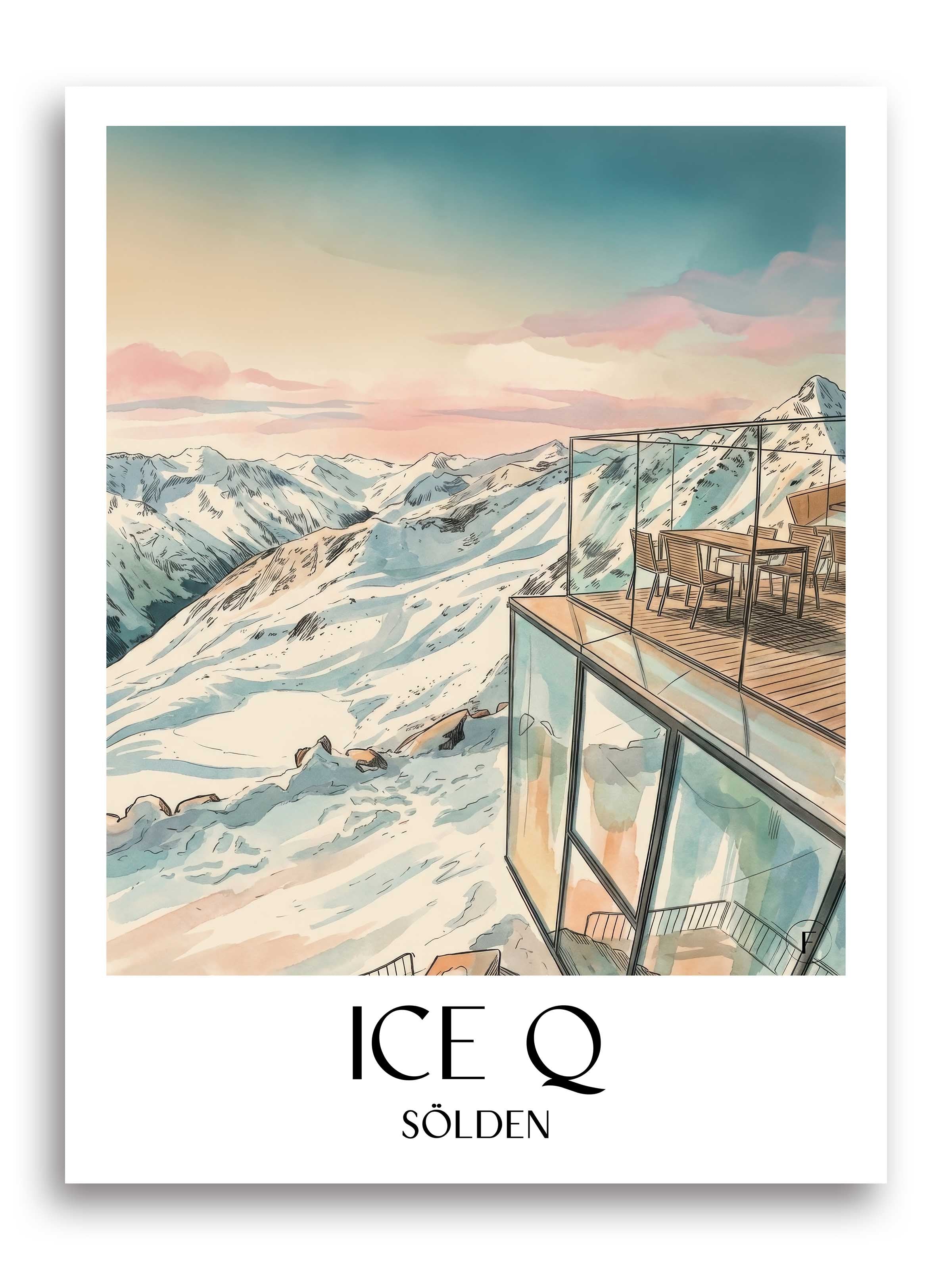 ice-q-sölden-österreich-und-österreich-poster-aquarell