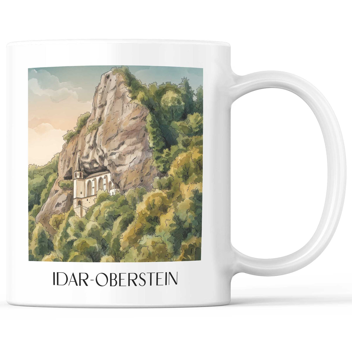 Idar-Oberstein Kaffeebecher - Hunsrück - Deutschland Becher - Kaffeetasse im Aquarell Stil - favplace