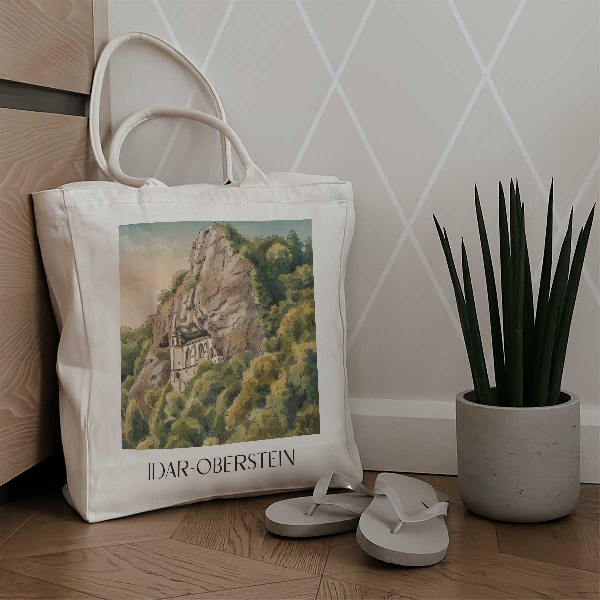 idar-oberstein-hunsrück-deutschland-einkaufstasche-aquarell