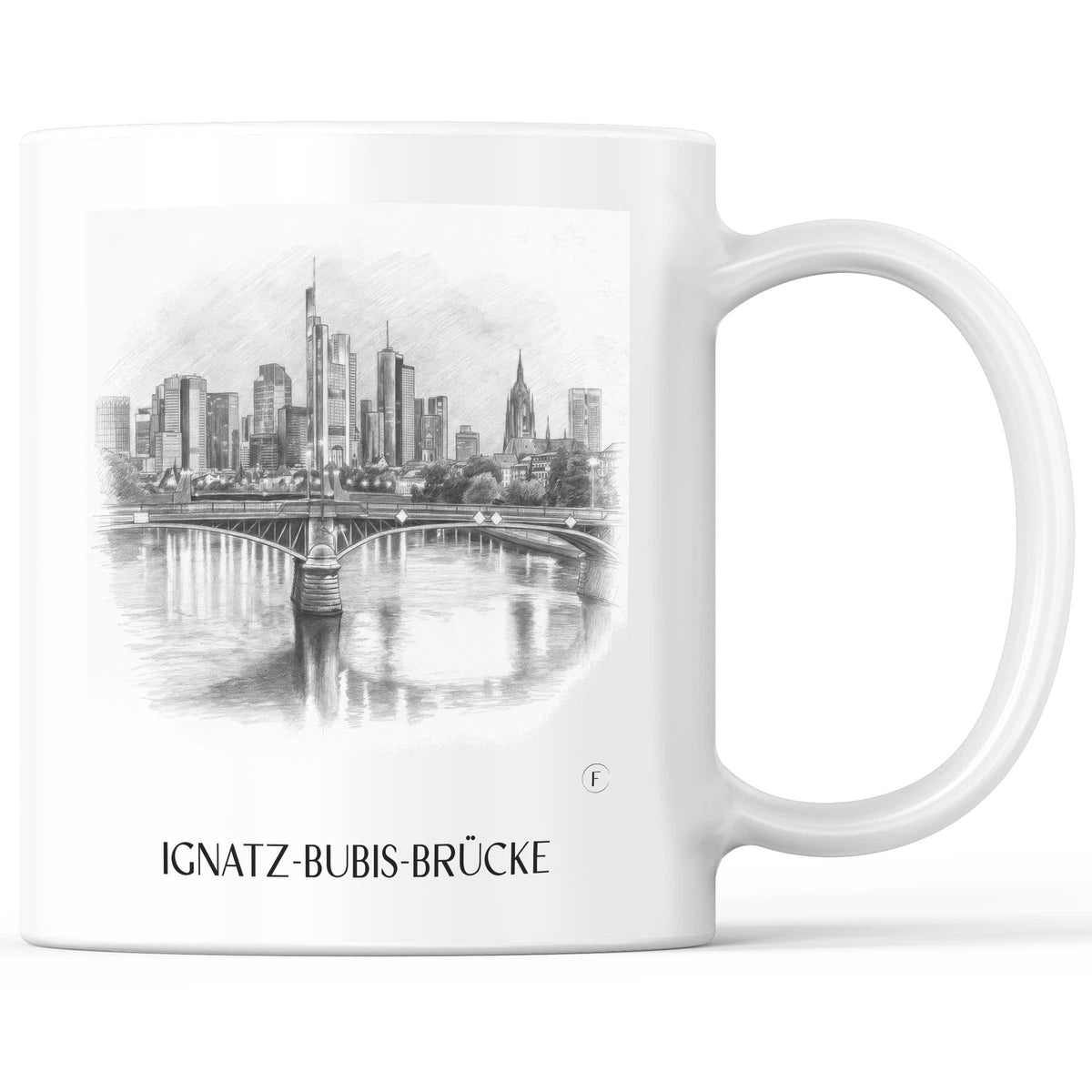 Ignatz-Bubis-Brücke Kaffeebecher - Frankfurt - Deutschland Becher - Kaffeetasse im Zeichnung Stil - favplace
