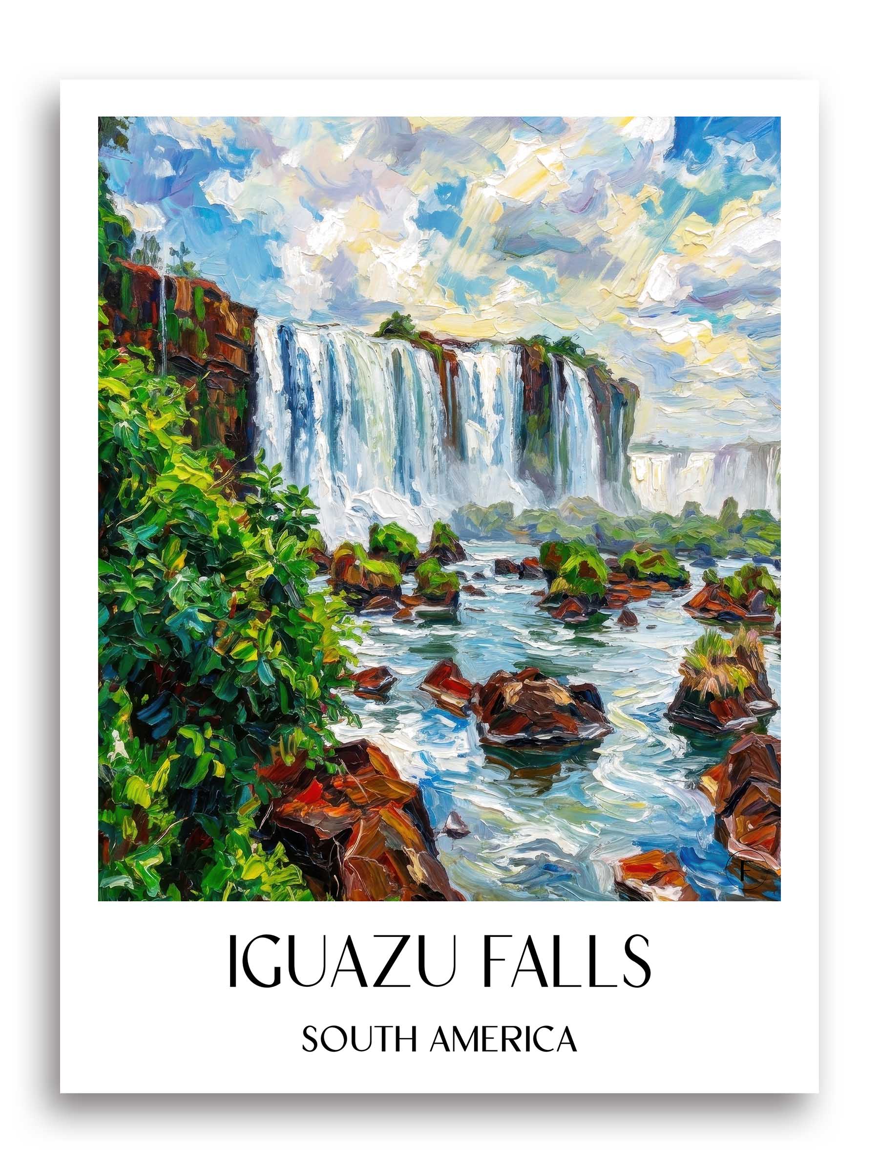 Iguazú Wasserfälle Poster - - Südamerika Kunstdruck - Ölgemälde von A4 bis A1 - favplace