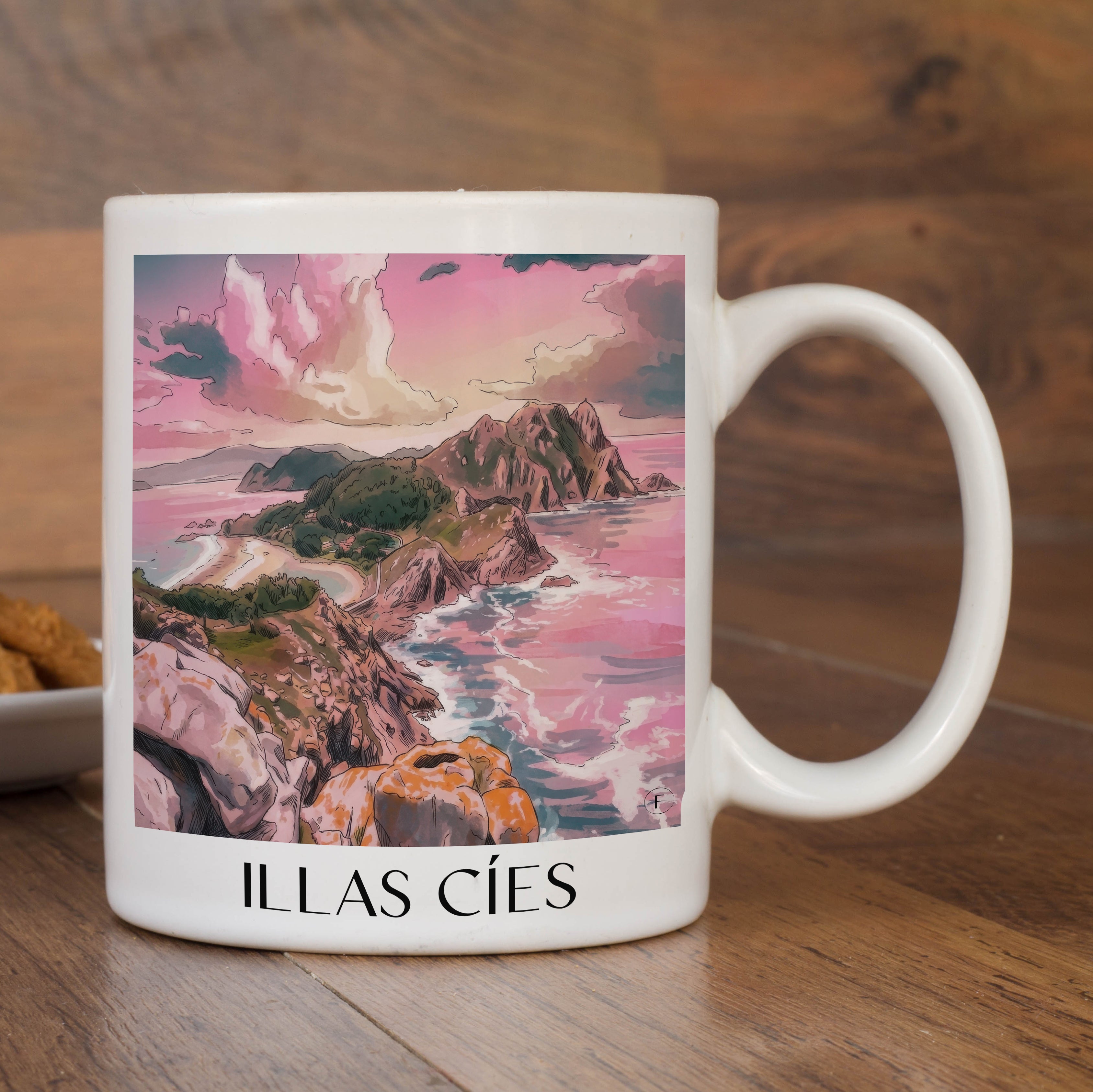 illas-cíes-spanien-spanien-kaffeebecher-aquarell-pink-rosa