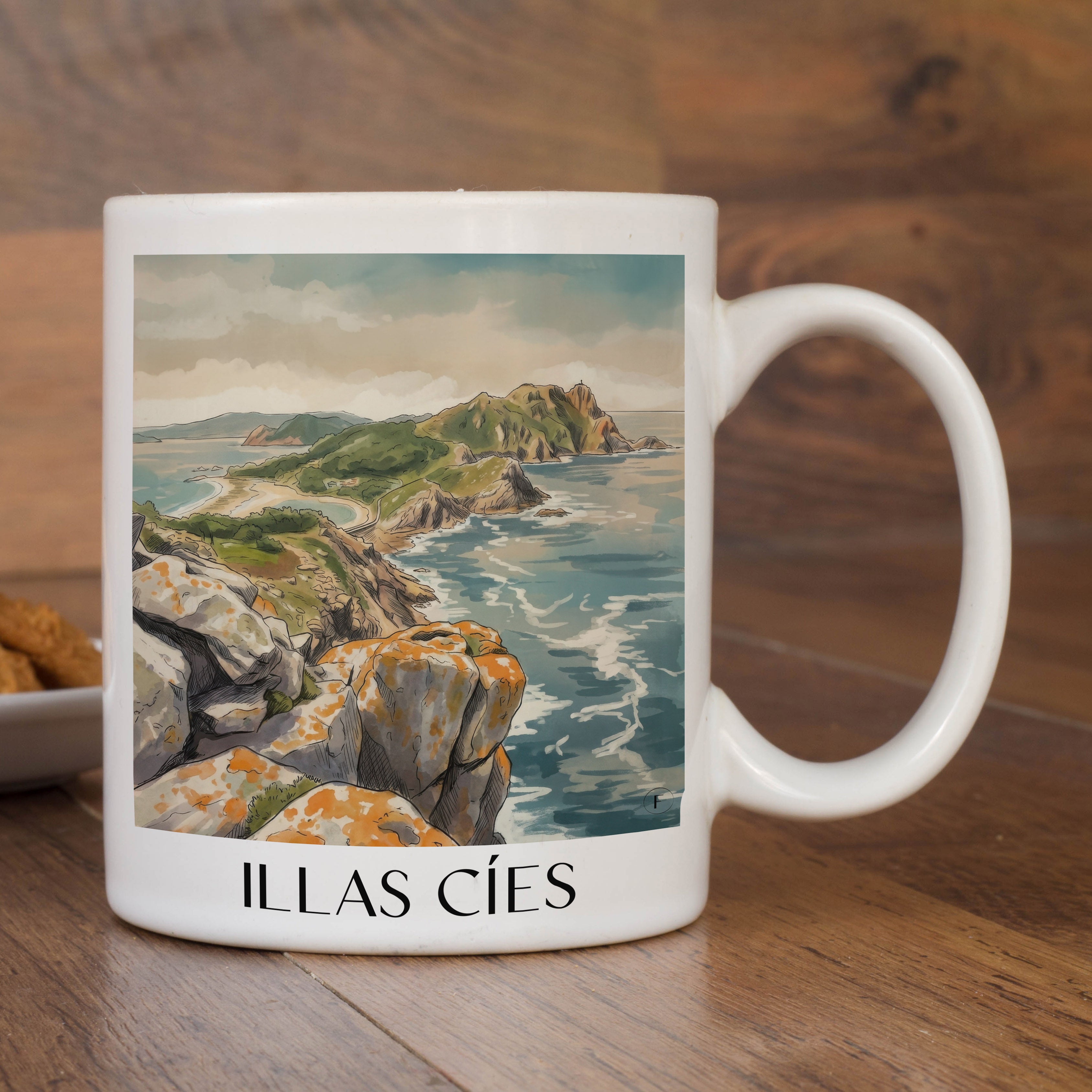 illas-cíes-spanien-spanien-kaffeebecher-aquarell