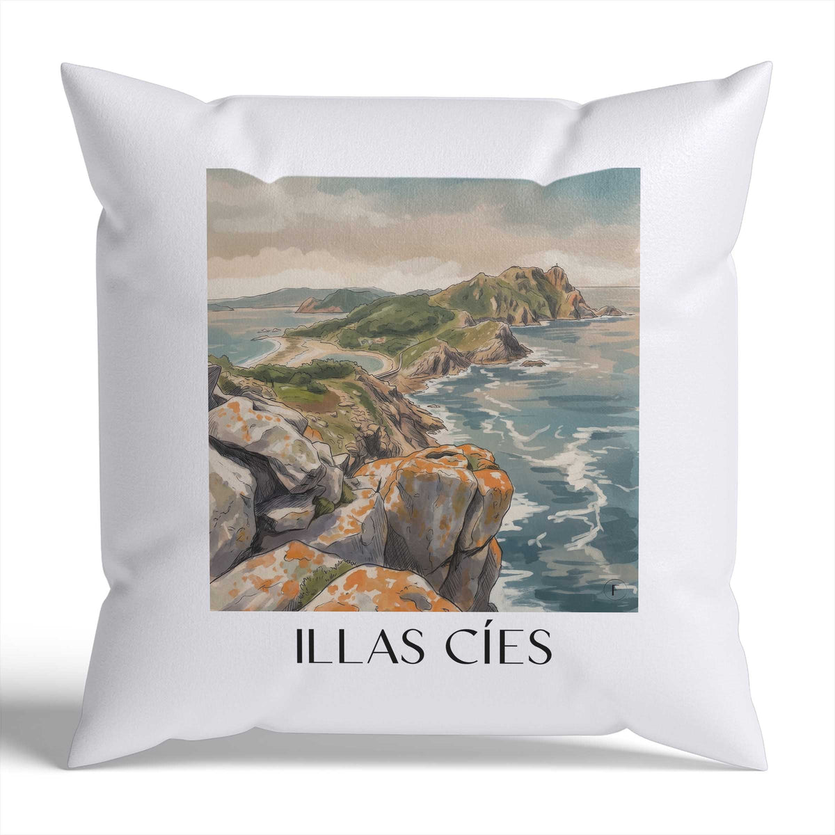 illas-cíes-spanien-spanien-kissenbezug-aquarell