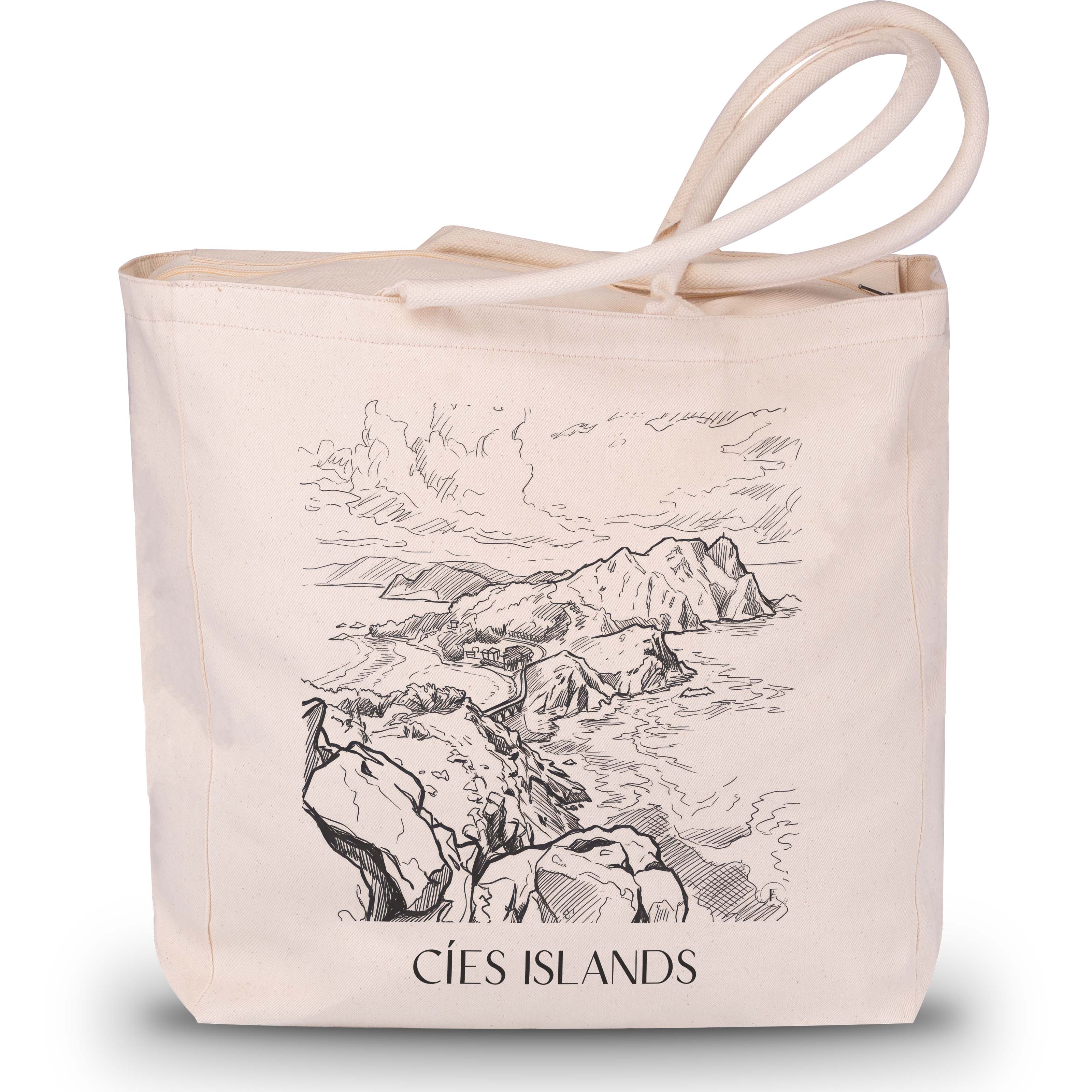 Illas Cíes Shopping Tasche - Spanien - Spanien Tote Bag - Einkaufstasche im Skizze Stil - favplace