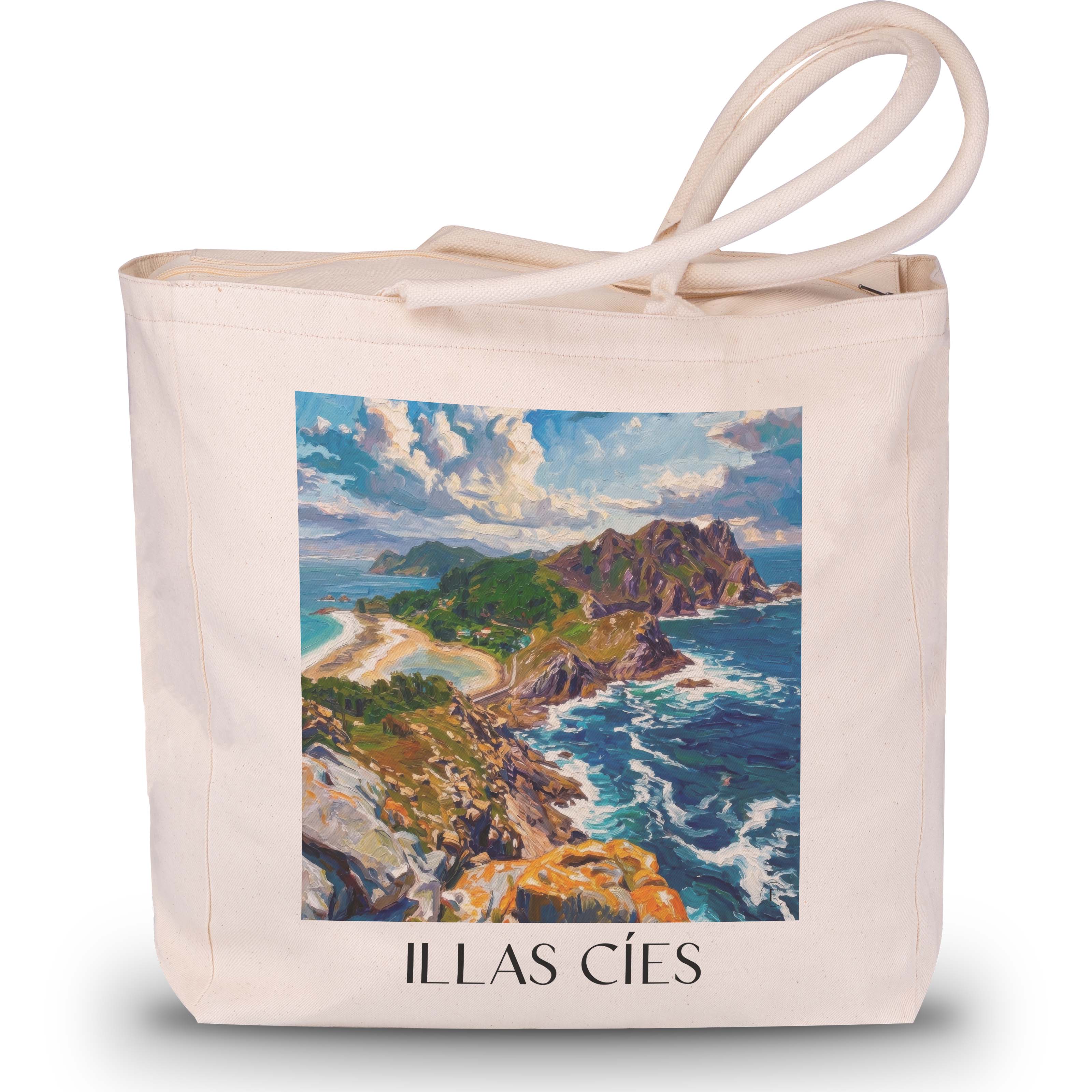 illas-cíes-spanien-spanien-einkaufstasche-oil-painting-oelgemaelde