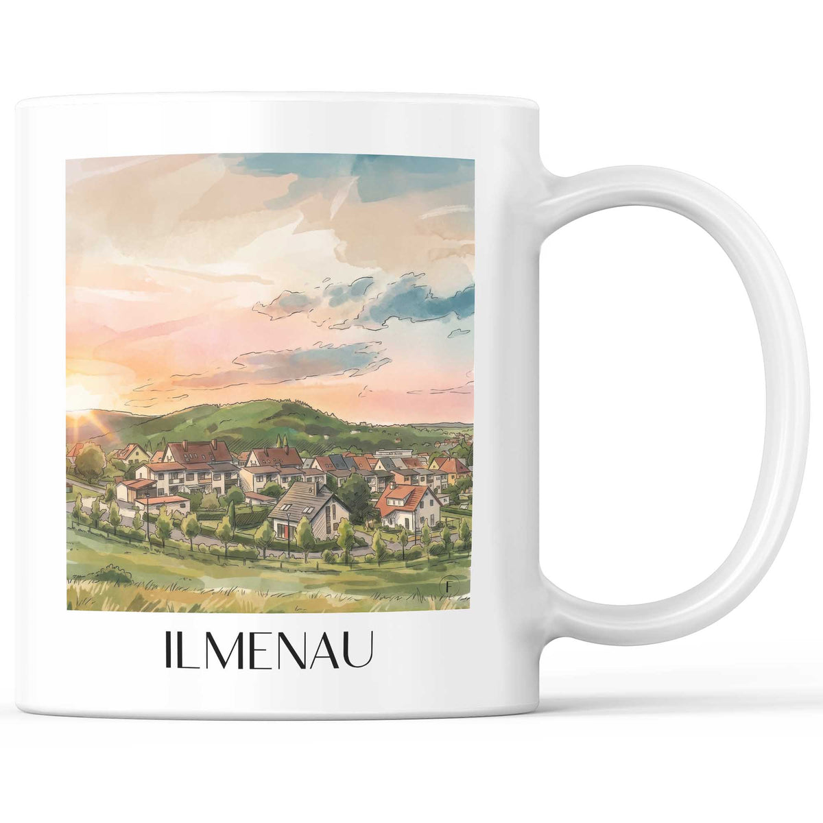 Ilmenau Kaffeebecher - Thüringer Wald - Deutschland Becher - Kaffeetasse im Aquarell Stil - favplace
