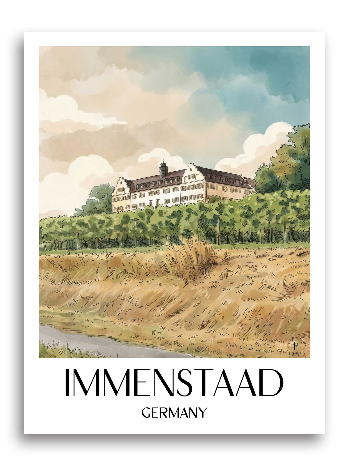 Immenstaad Poster - Bodensee - Deutschland Kunstdruck - Aquarell von A4 bis A1 - favplace