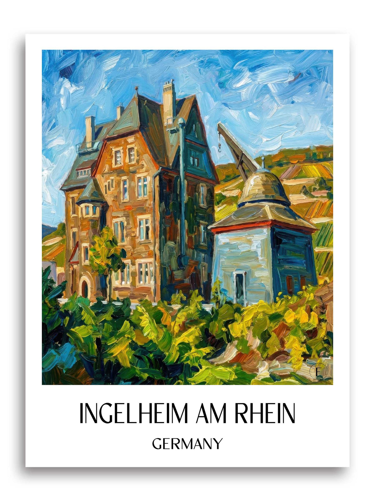 Ingelheim am Rhein Poster - Rheinhessen - Deutschland Kunstdruck - Ölgemälde von A4 bis A1 - favplace