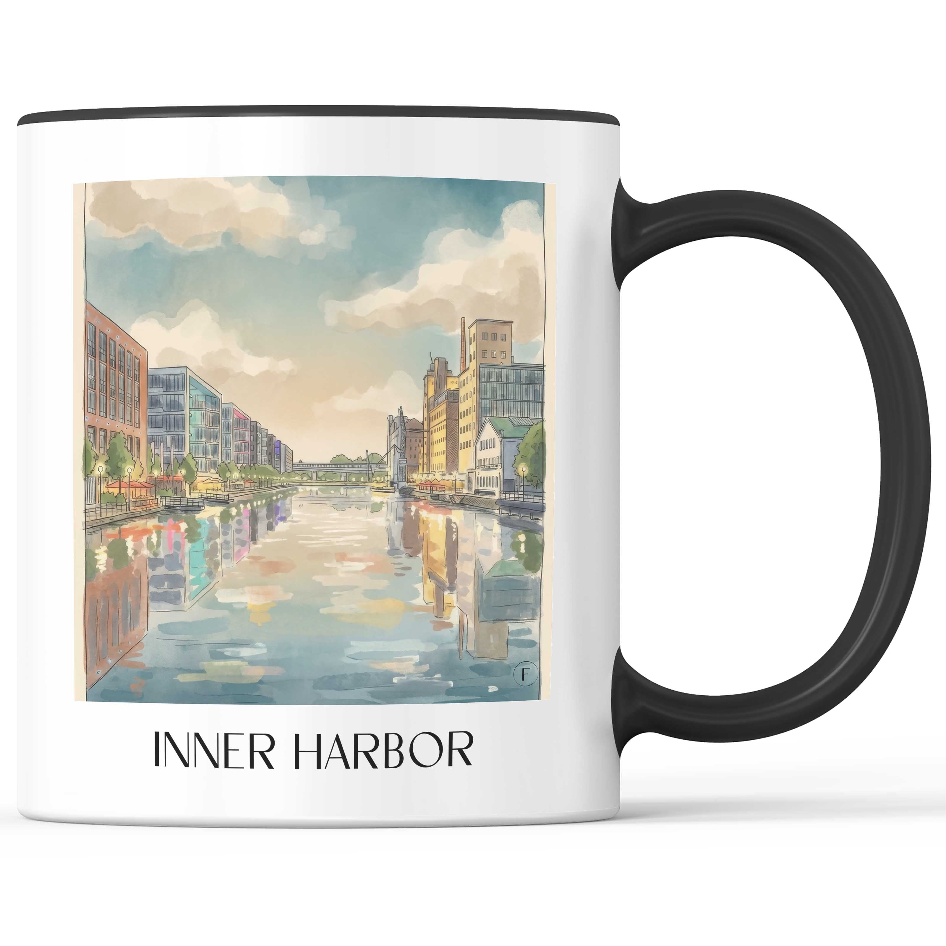 Innenhafen Kaffeebecher - Duisburg - Deutschland Becher - Kaffeetasse im Aquarell Stil - favplace