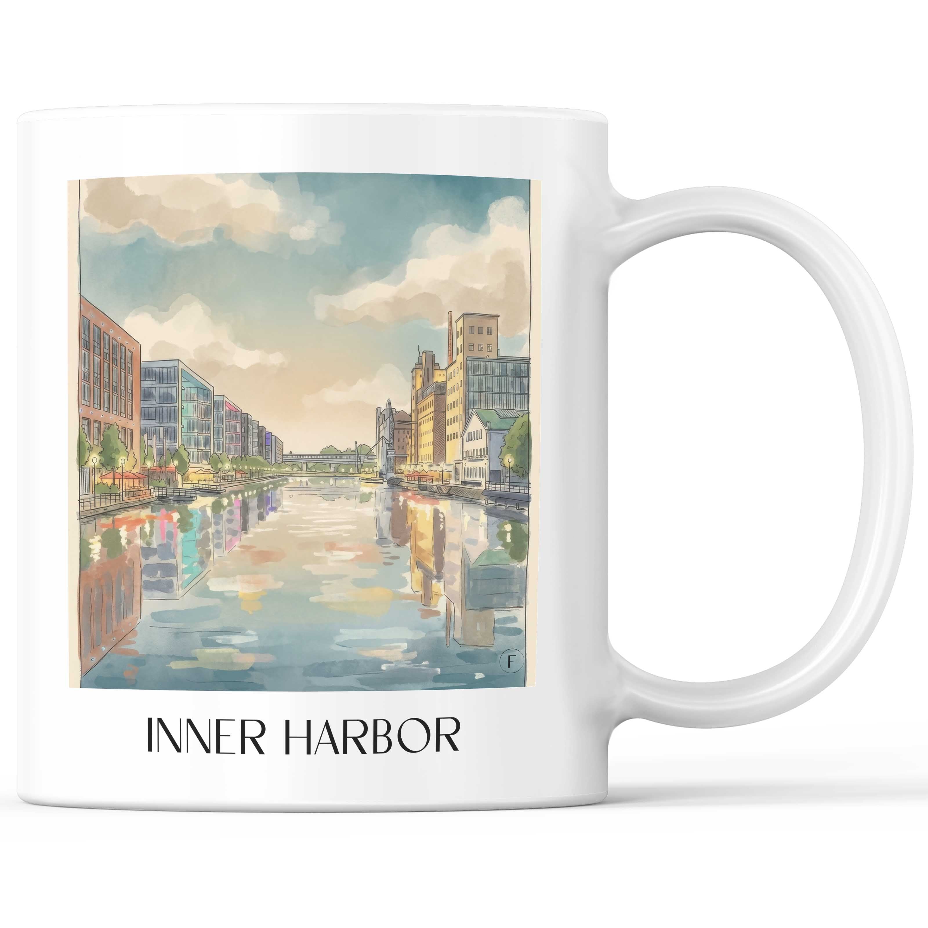 Innenhafen Kaffeebecher - Duisburg - Deutschland Becher - Kaffeetasse im Aquarell Stil - favplace
