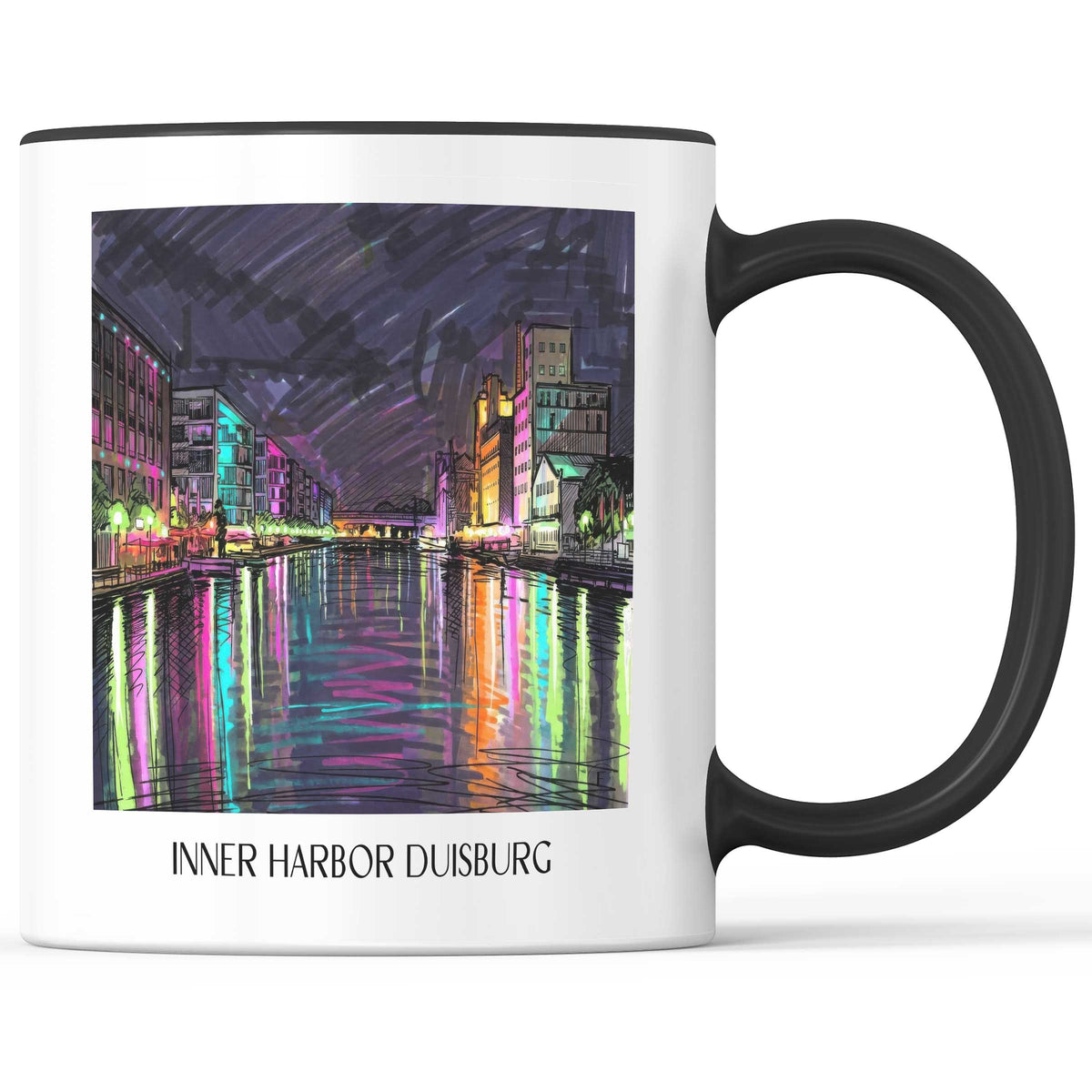 Innenhafen Kaffeebecher - Duisburg - Deutschland Becher - Kaffeetasse im Tag Graffiti Stil - favplace
