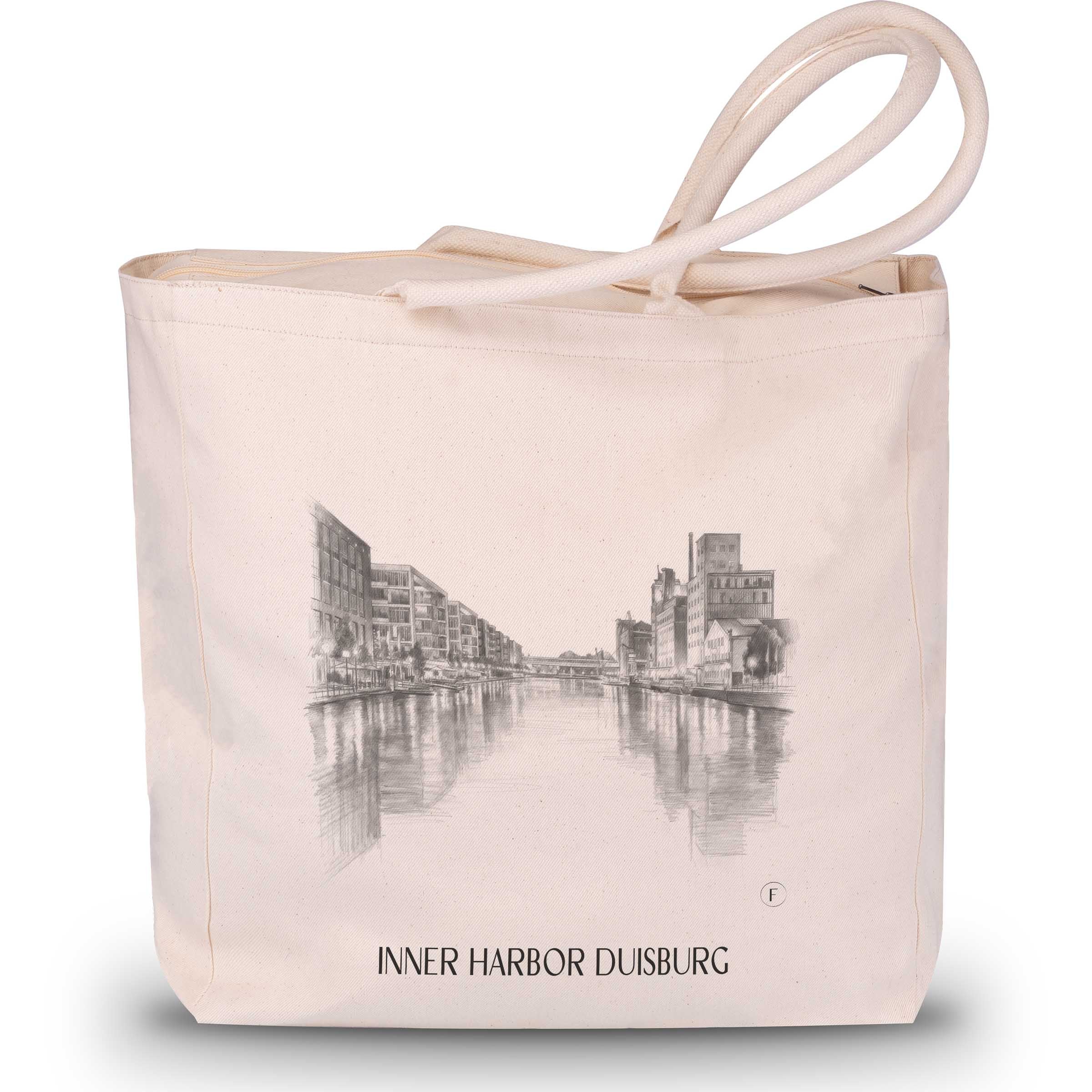 Innenhafen Shopping Tasche - Duisburg - Deutschland Tote Bag - Einkaufstasche im Zeichnung Stil