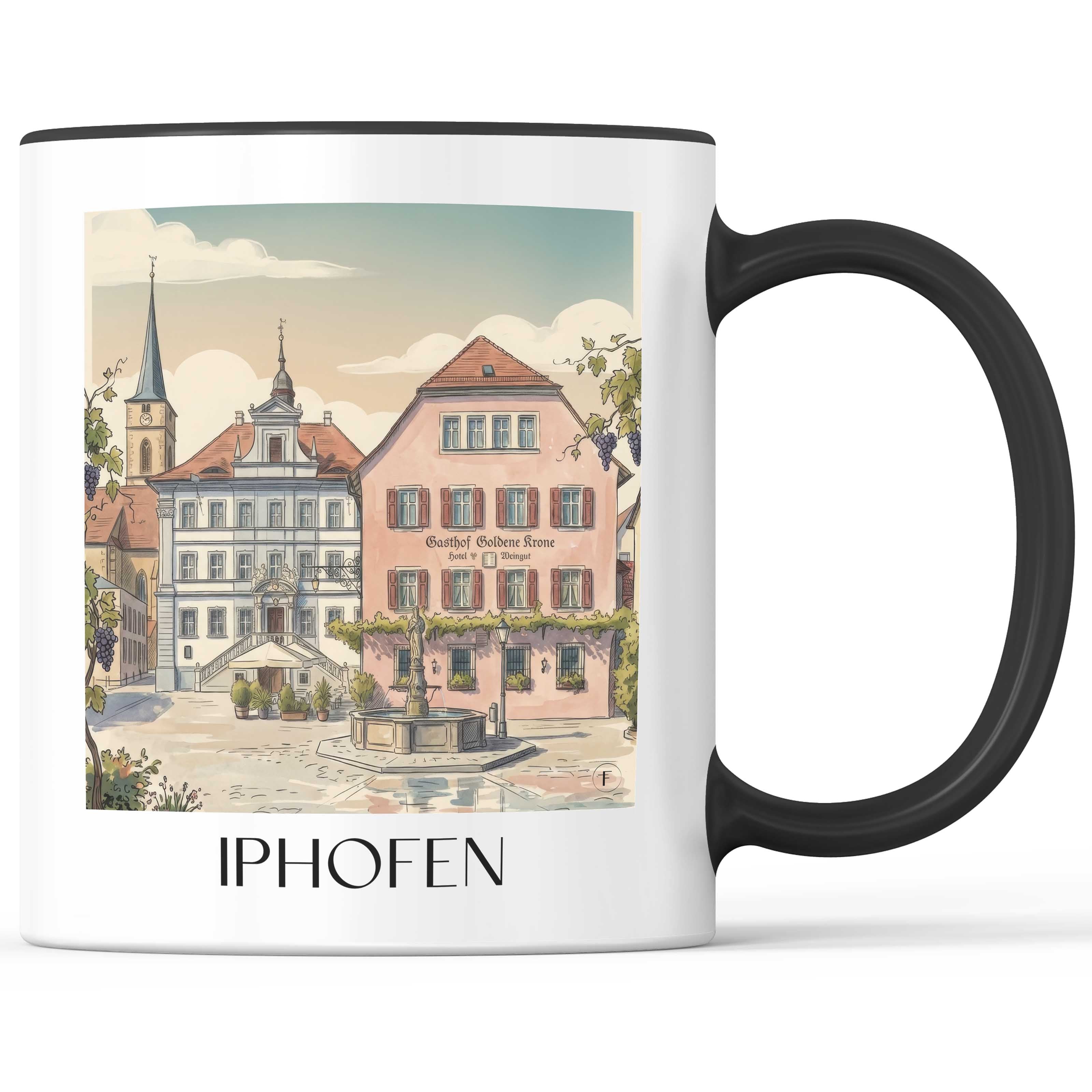 iphofen-deutschland-kaffeebecher-aquarell