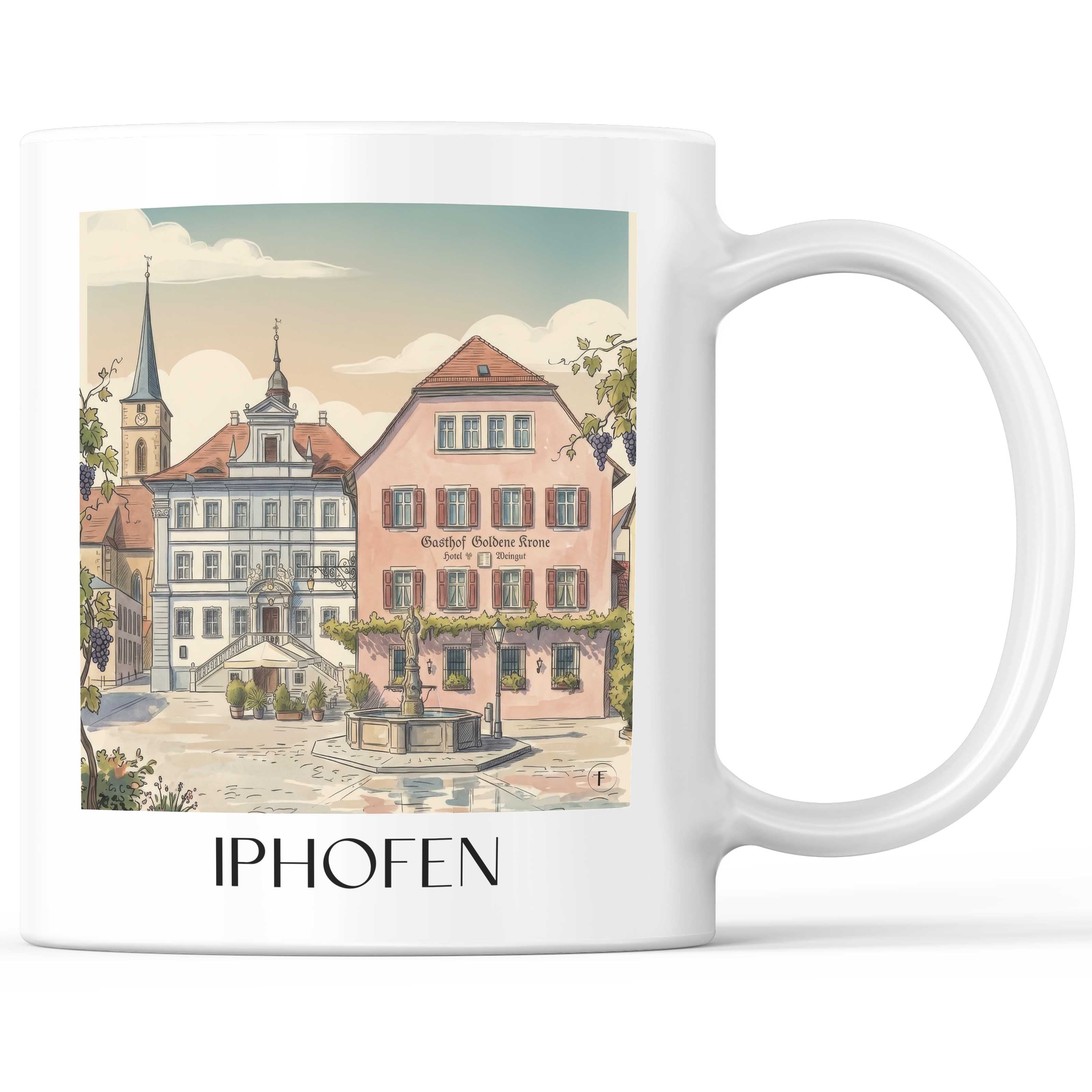Iphofen - Deutschland Becher - Kaffeetasse im Aquarell Stil - favplace