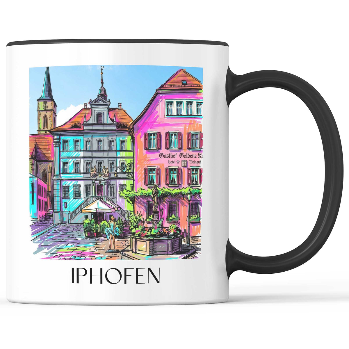 Iphofen - Deutschland Becher - Kaffeetasse im Tag Graffiti Stil - favplace