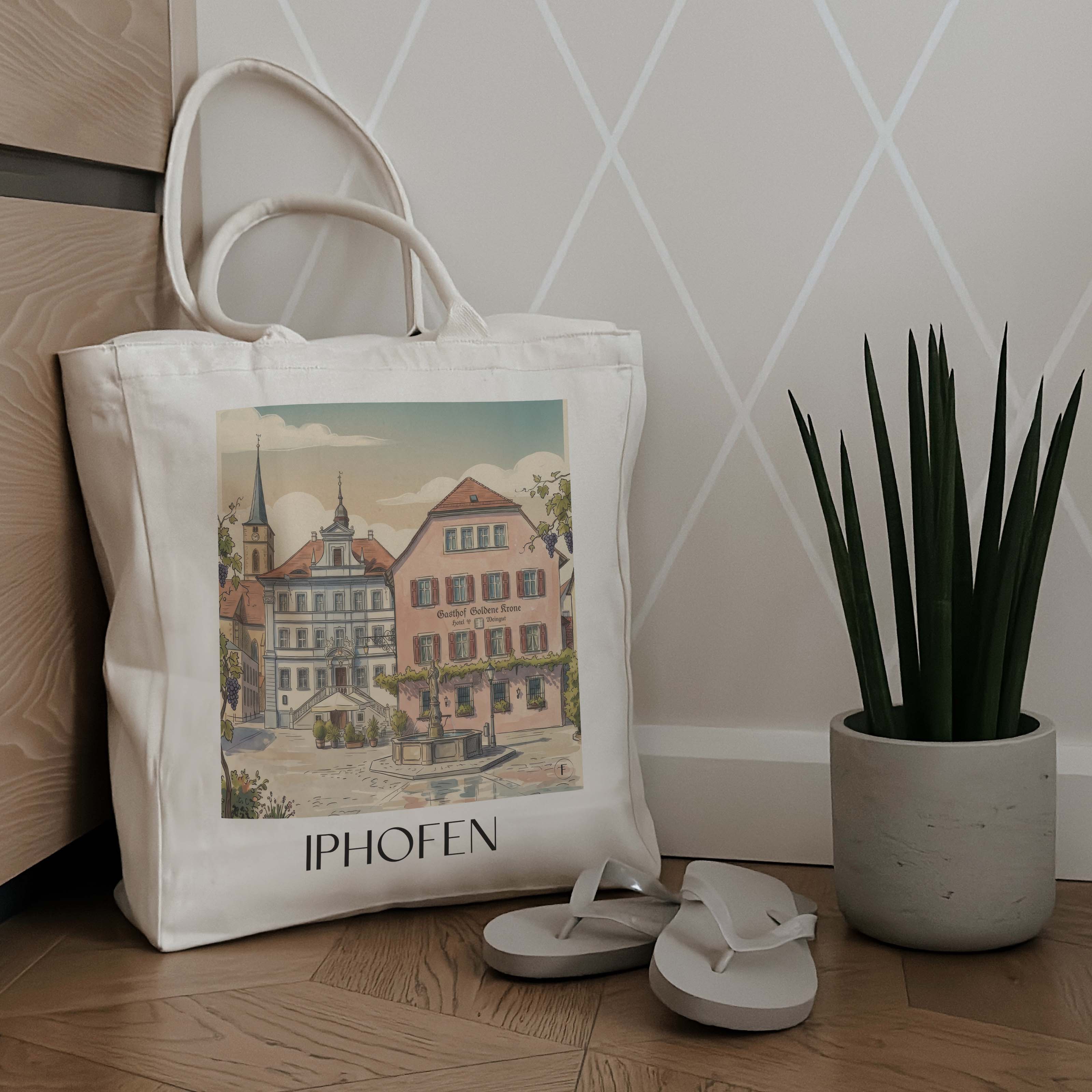 iphofen-deutschland-einkaufstasche-aquarell