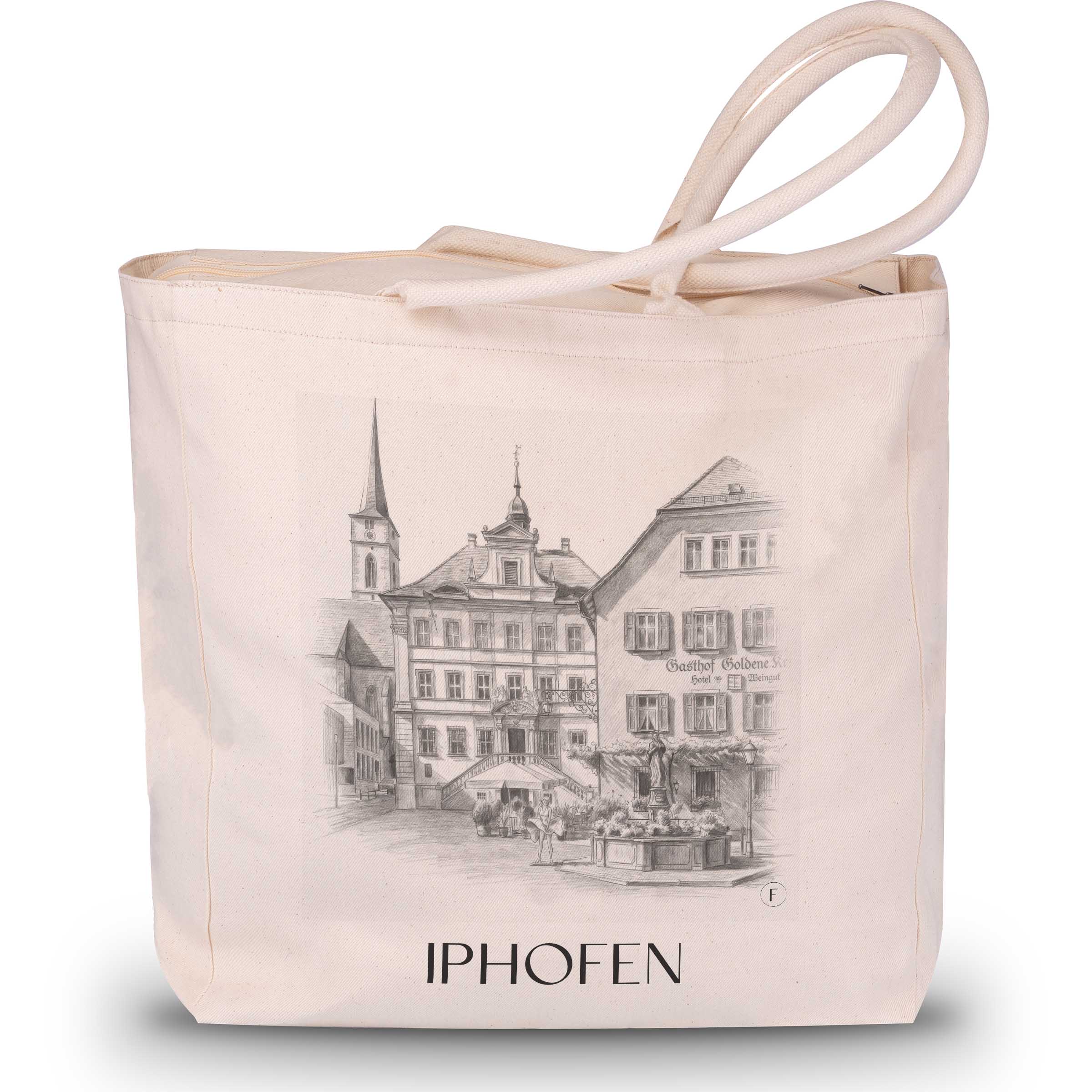 iphofen-deutschland-einkaufstasche-bleistift-zeichnung-drawing
