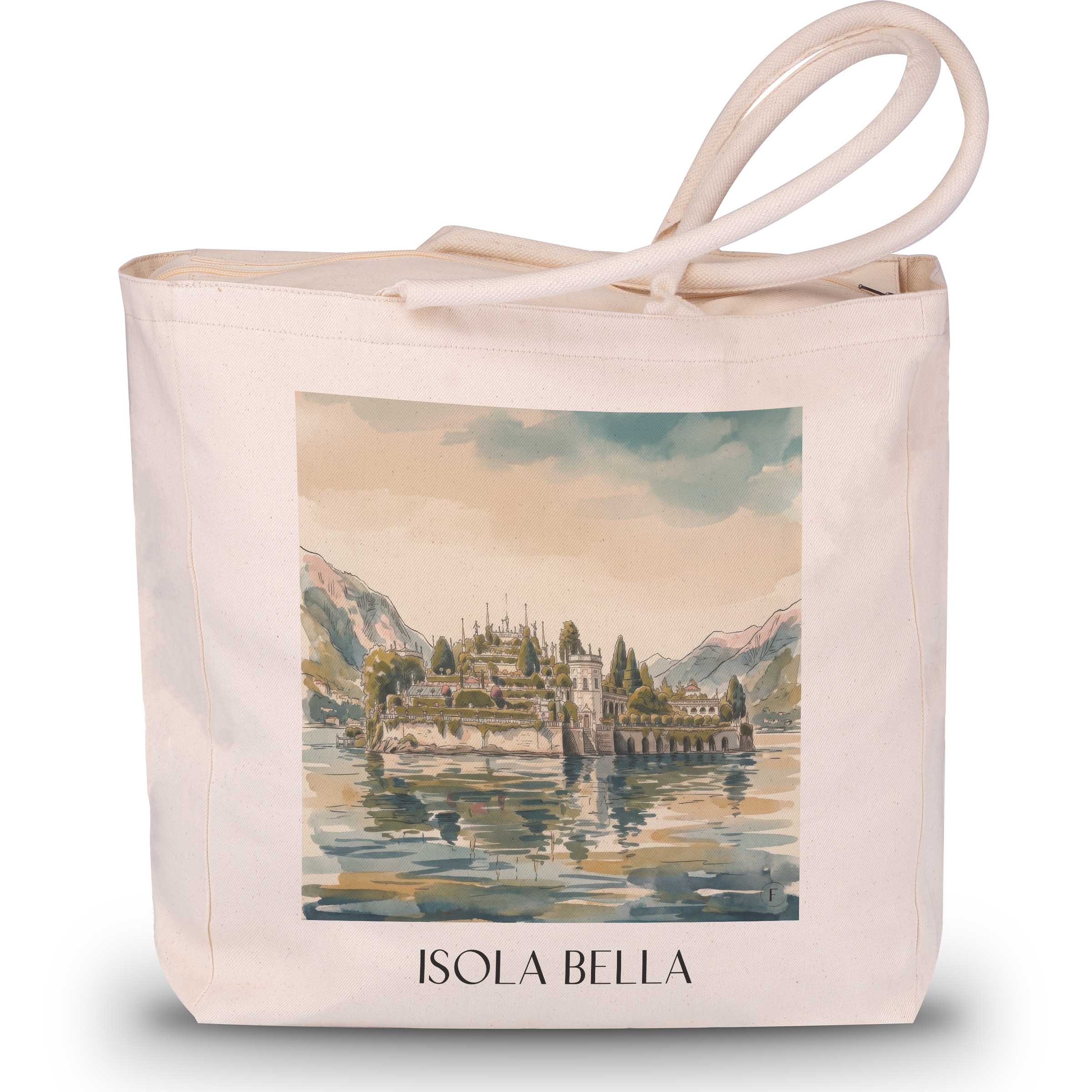 Isola Bella Shopping Tasche - Lago Maggiore - Italien Tote Bag - Einkaufstasche im Aquarell Stil - favplace