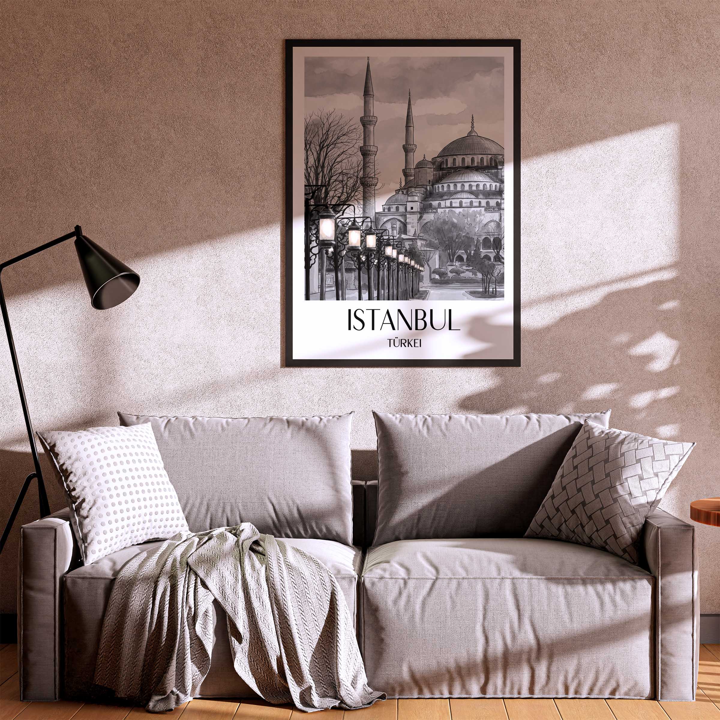 istanbul-türkei-poster-aquarell-schwarz-weiss