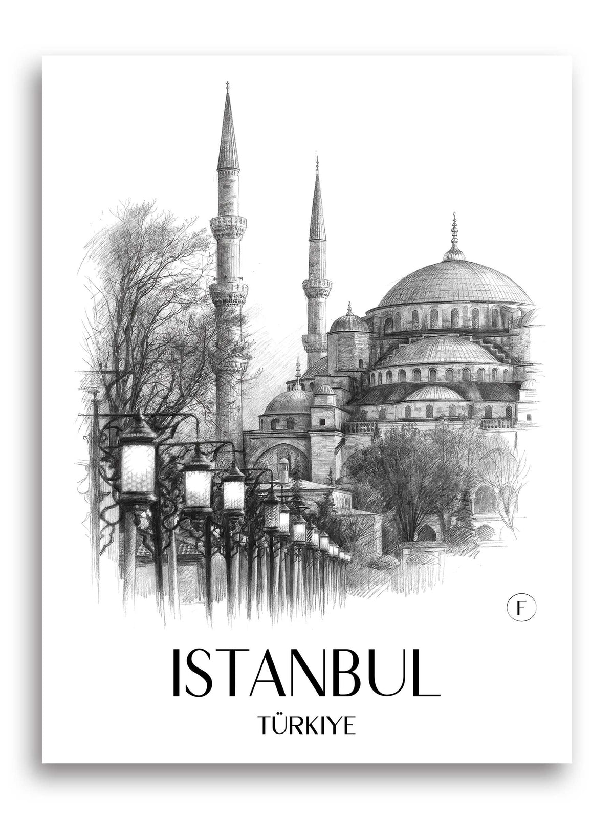 Istanbul Poster - - Türkei Kunstdruck - Zeichnung von A4 bis A1 - favplace
