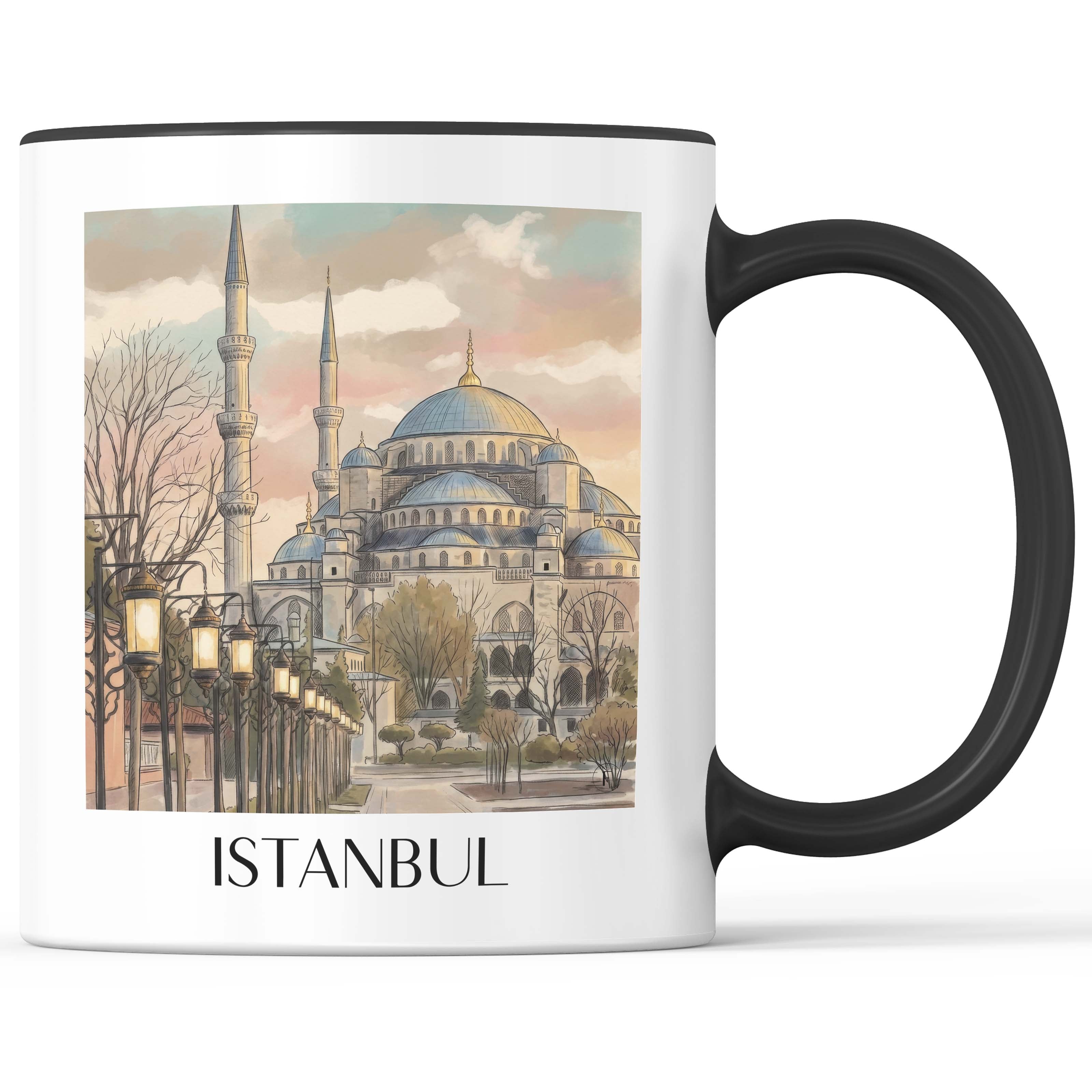 Istanbul - Türkei Becher - Kaffeetasse im Aquarell Stil - favplace