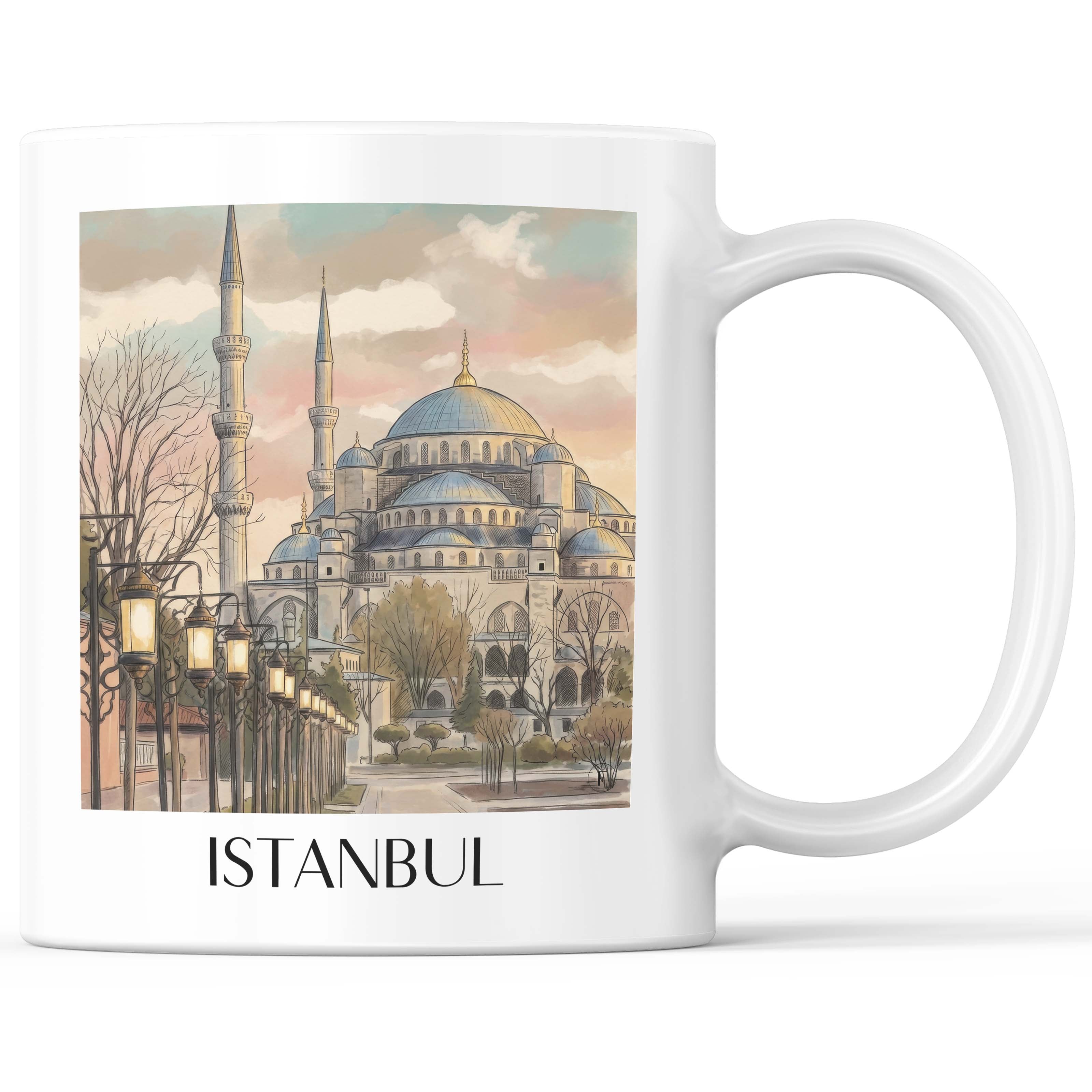 Istanbul - Türkei Becher - Kaffeetasse im Aquarell Stil - favplace