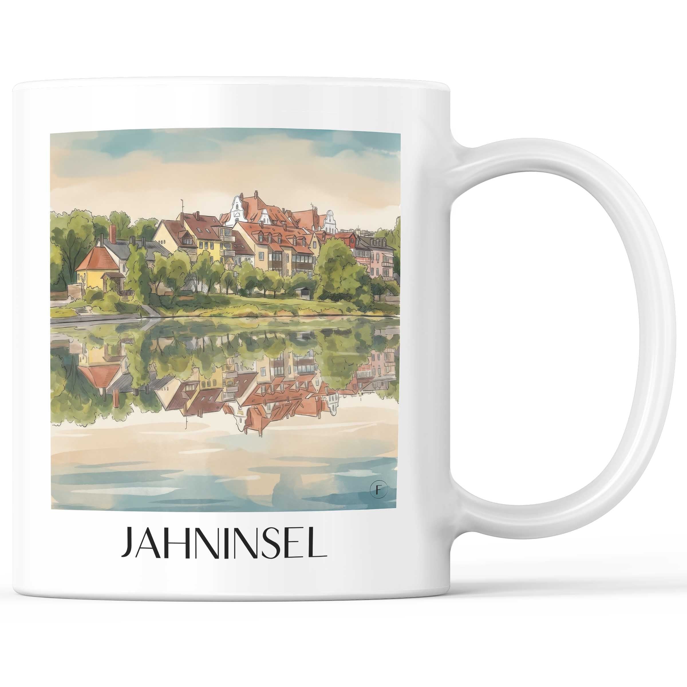 jahninsel-regensburg-deutschland-kaffeebecher-aquarell