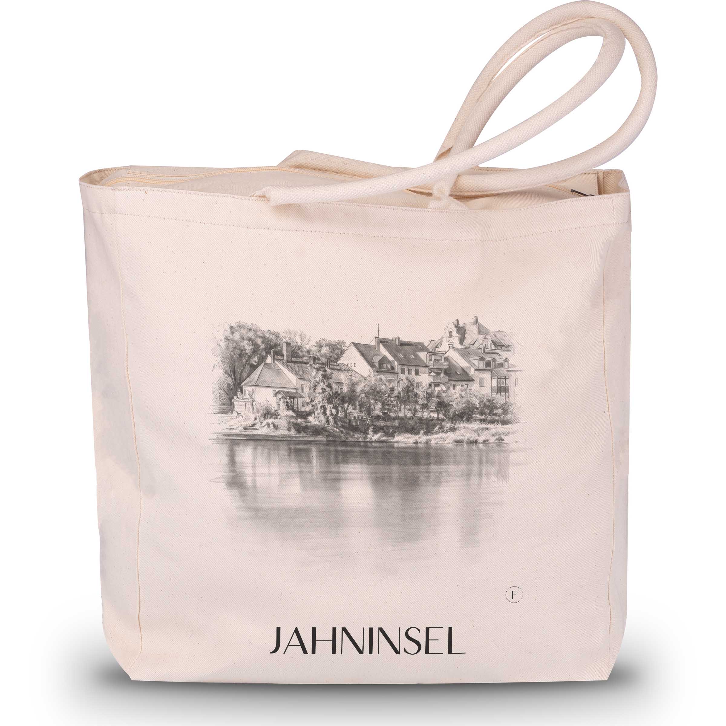 Jahninsel Shopping Tasche - Regensburg - Deutschland Tote Bag - Einkaufstasche im Zeichnung Stil - favplace