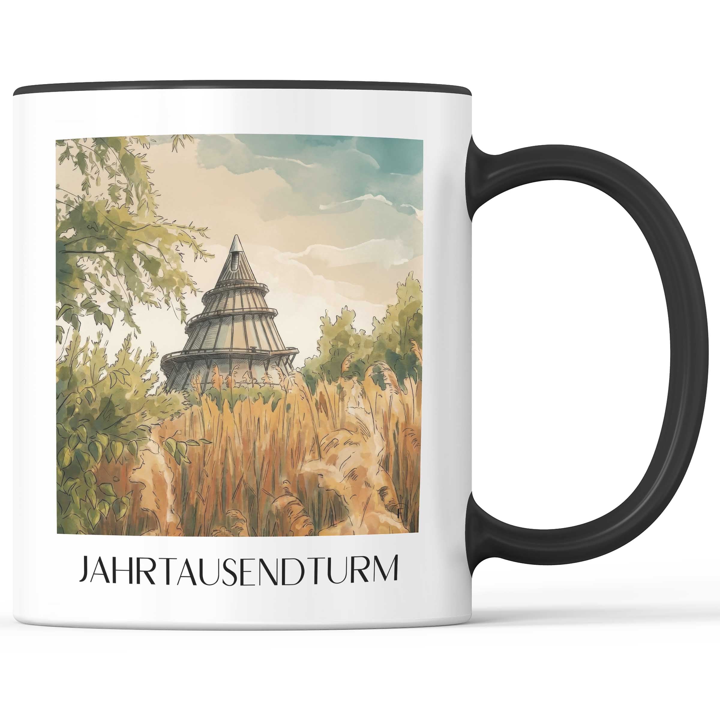 jahrtausendturm-magdeburg-deutschland-kaffeebecher-aquarell