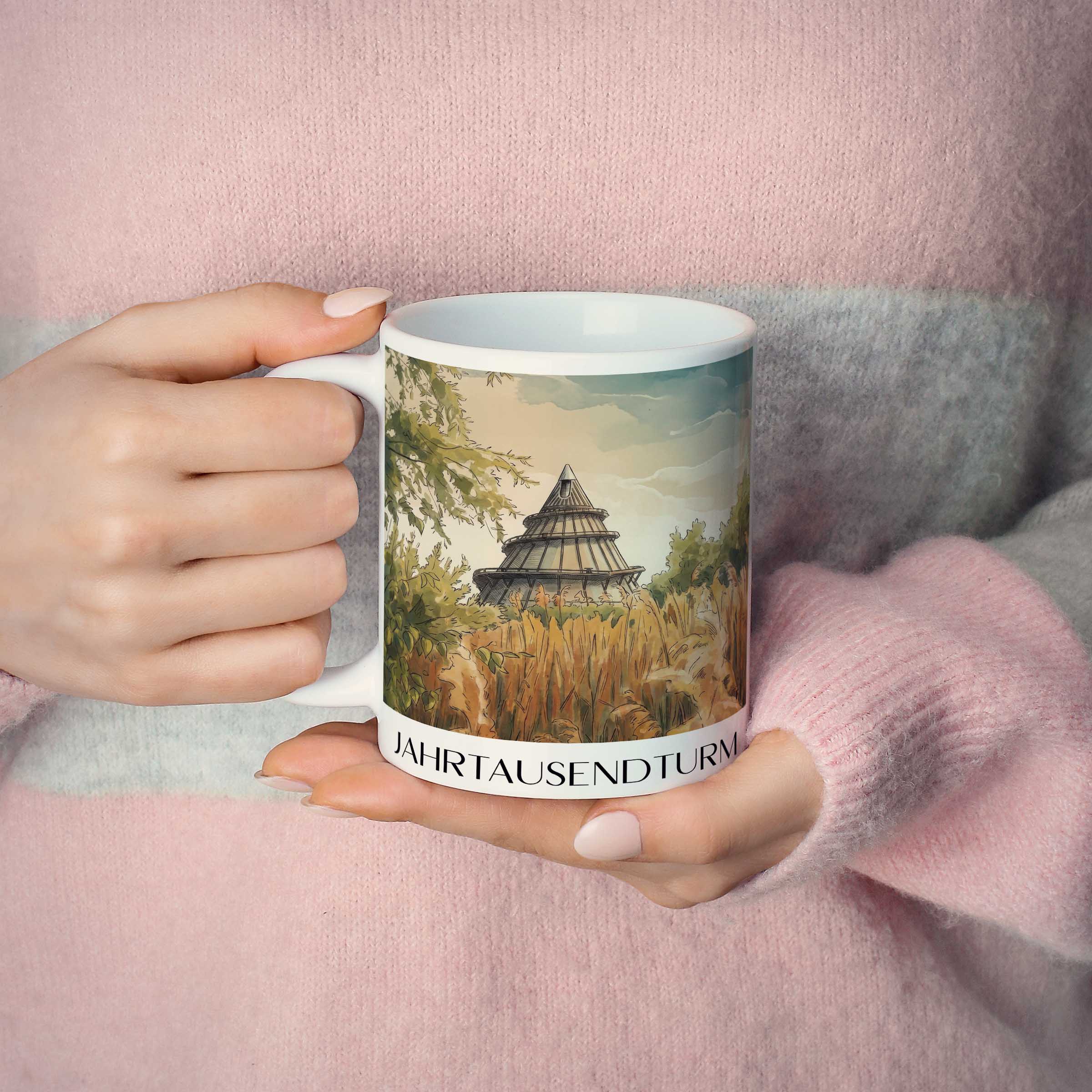 jahrtausendturm-magdeburg-deutschland-kaffeebecher-aquarell