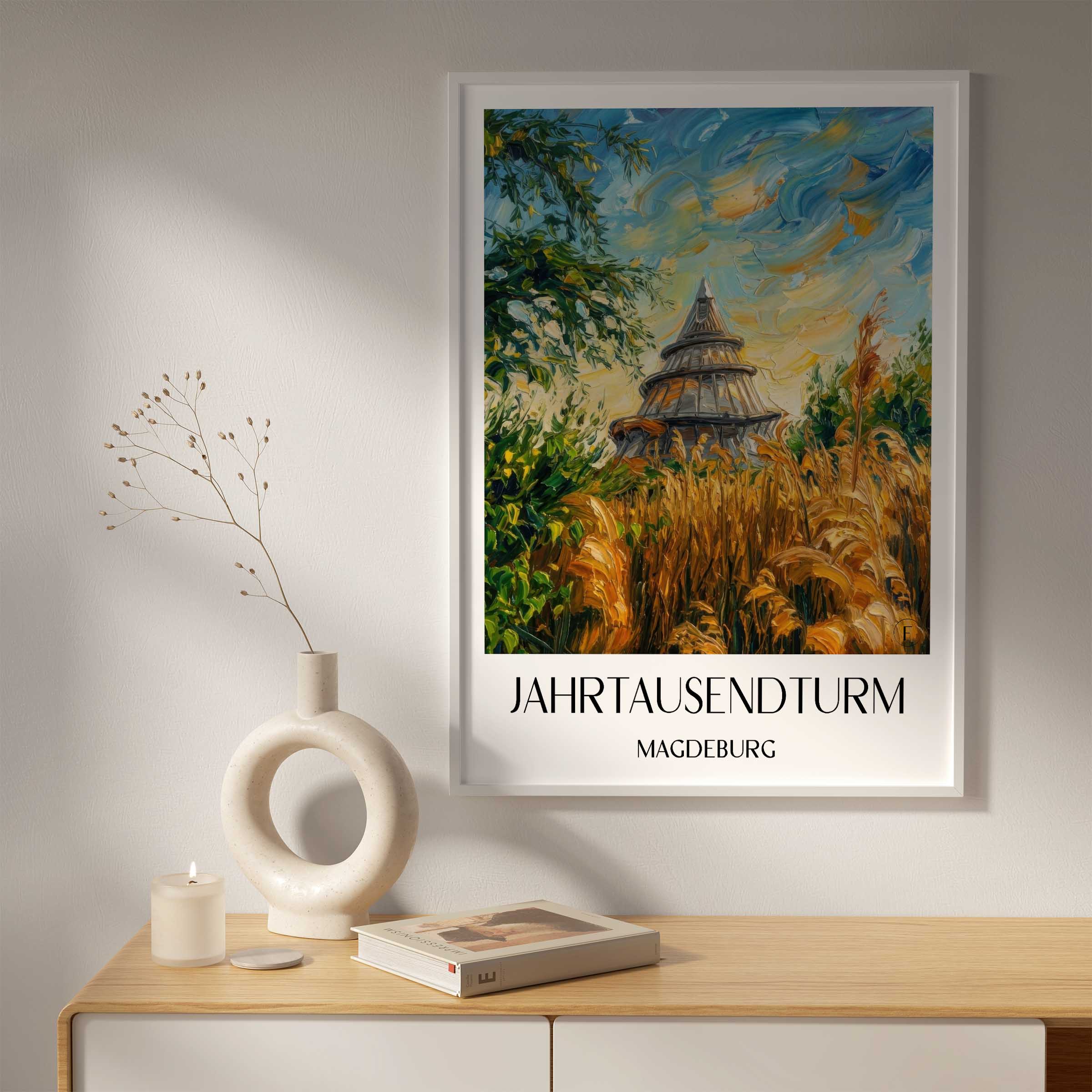 jahrtausendturm-magdeburg-deutschland-poster-oil-painting-oelgemaelde