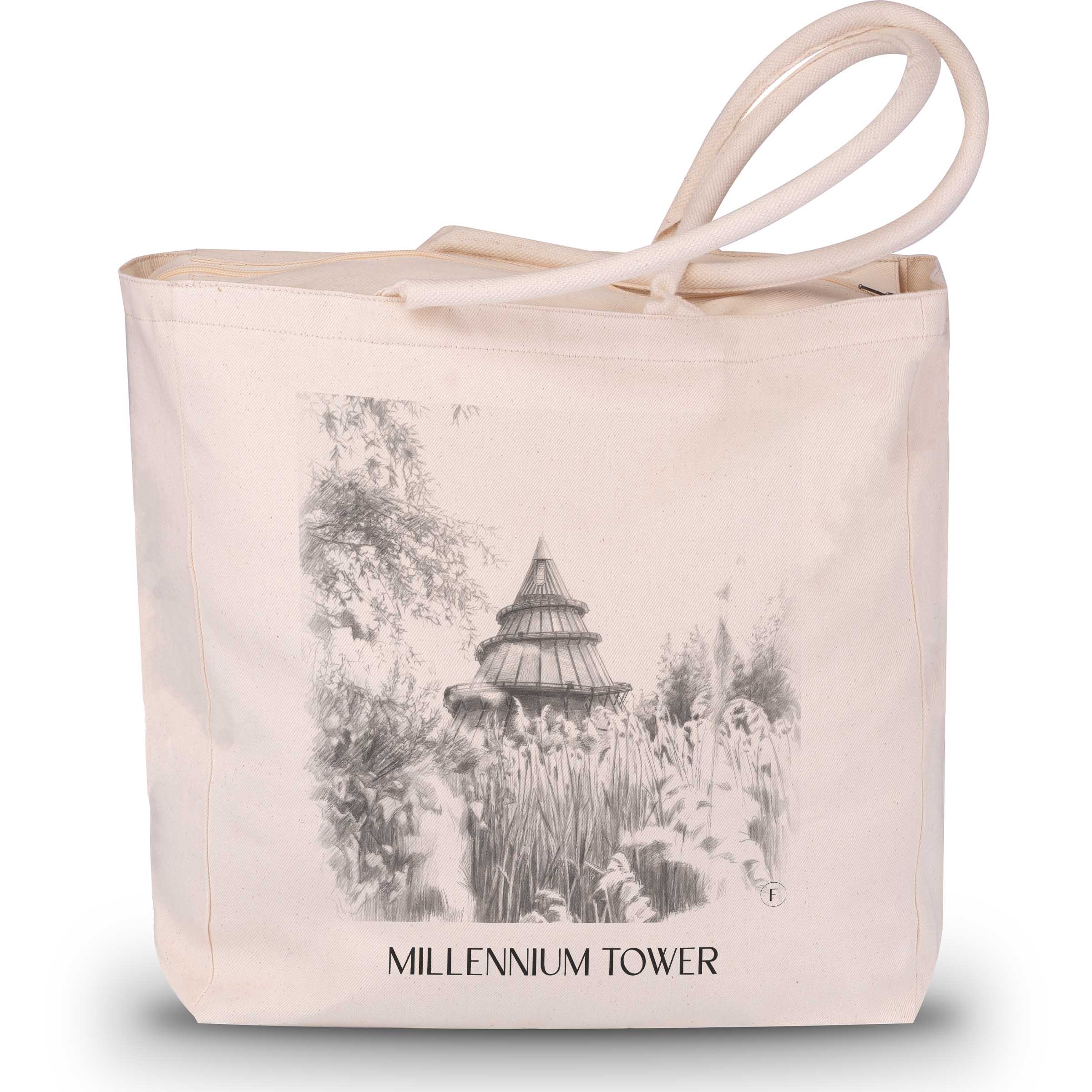 Jahrtausendturm Shopping Tasche - Magdeburg - Deutschland Tote Bag - Einkaufstasche im Zeichnung Stil