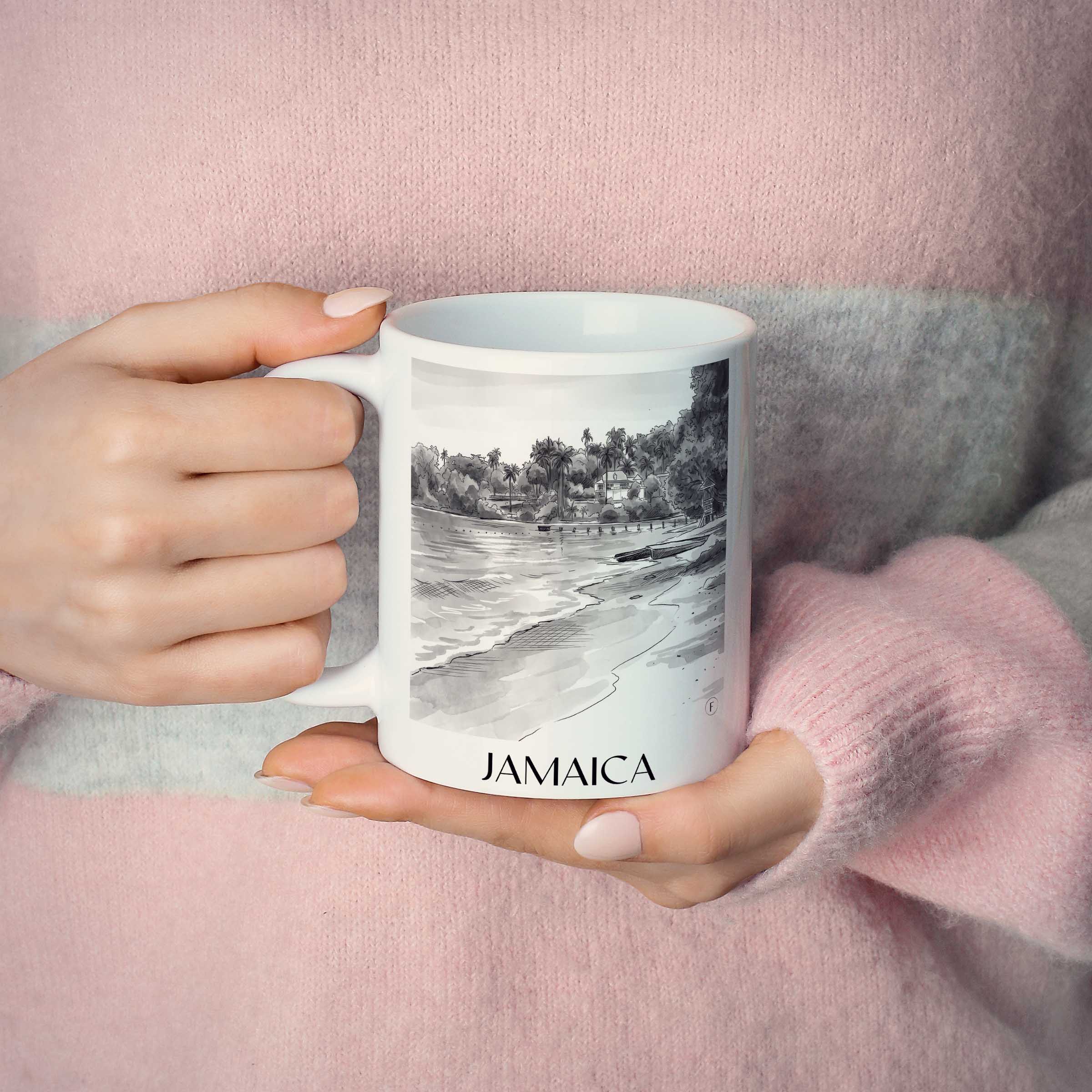 jamaica-jamaika-kaffeebecher-aquarell-schwarz-weiss