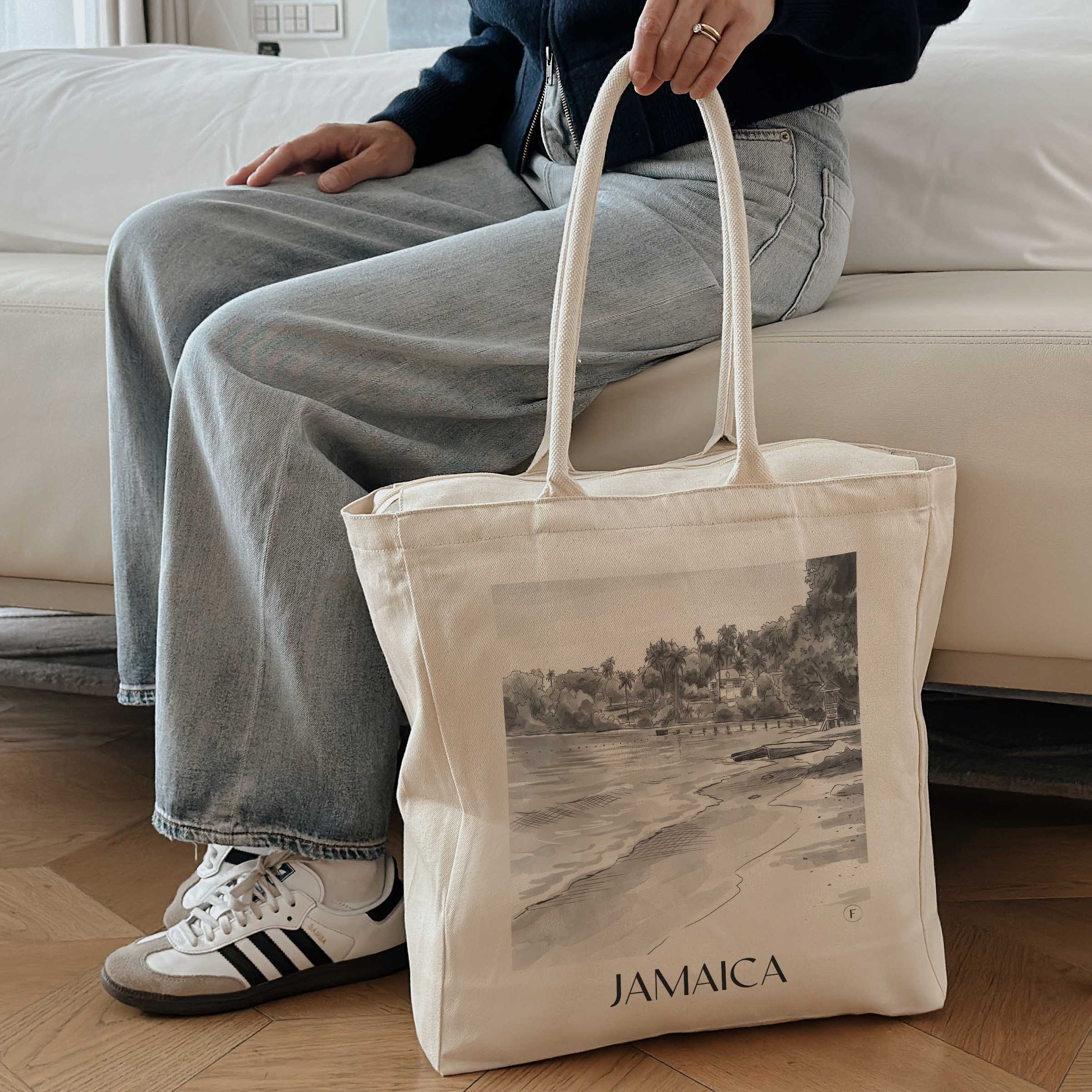 jamaica-jamaika-einkaufstasche-aquarell-schwarz-weiss