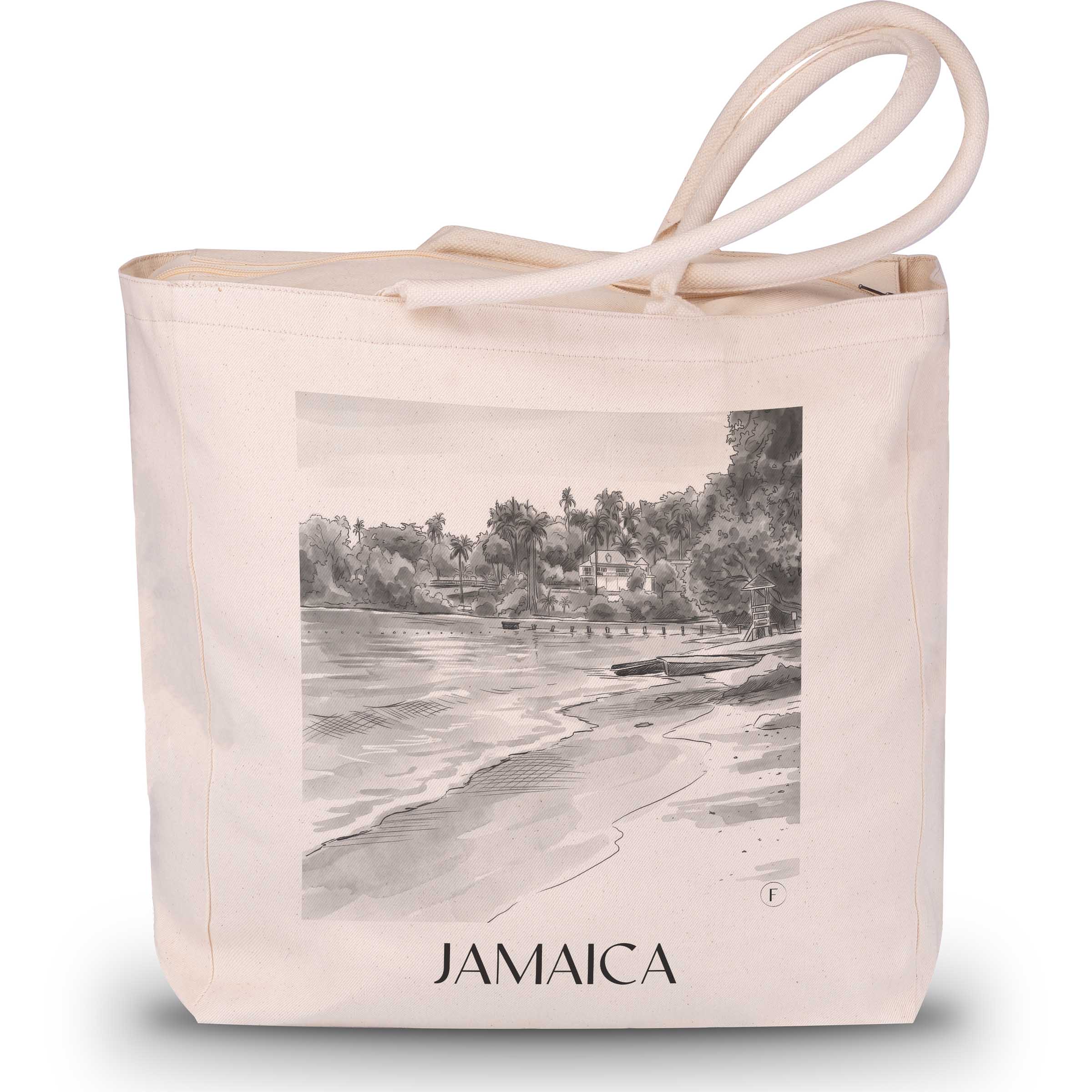 Jamaica - Jamaika Tote Bag - Einkaufstasche im Aquarell Schwarz-Weiß Stil - favplace