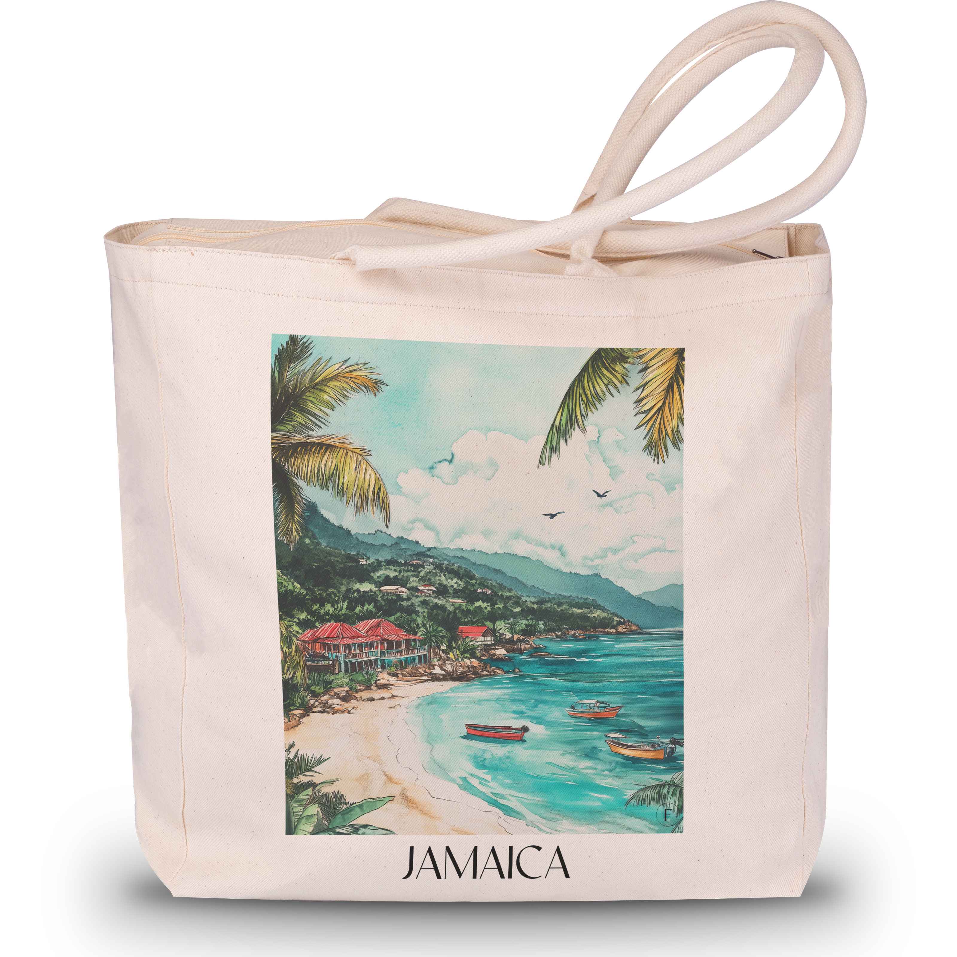 Jamaica - Jamaika Tote Bag - Einkaufstasche im Aquarell Stil - favplace