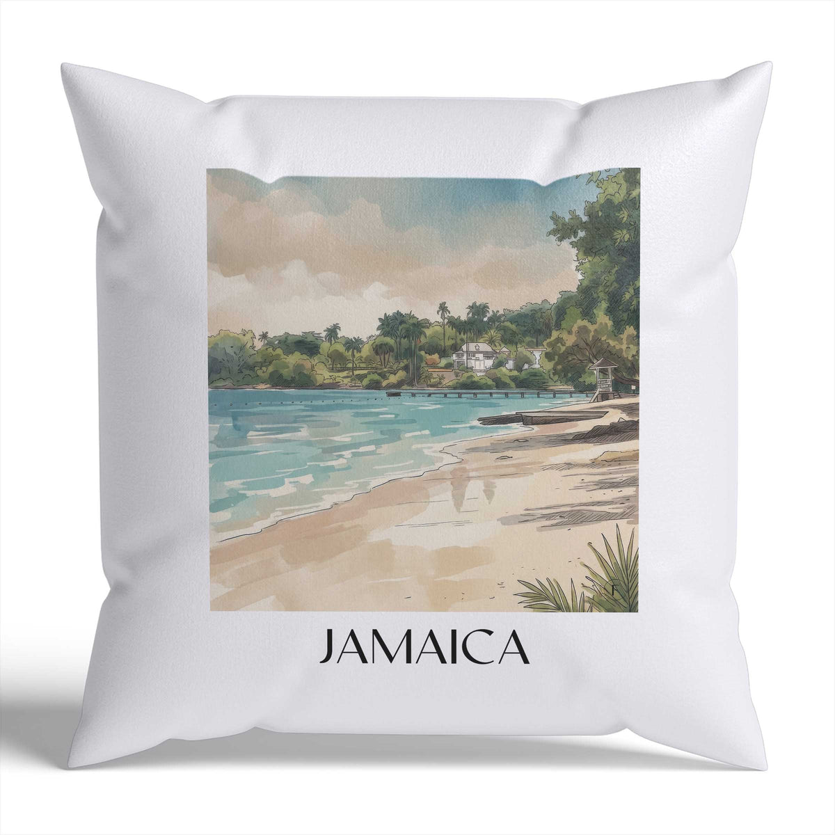 Jamaica Kissenhülle - Zierkissen Bezug - Jamaika - Jamaika Kissen bzw. Kissenbezug im Aquarell Stil - favplace